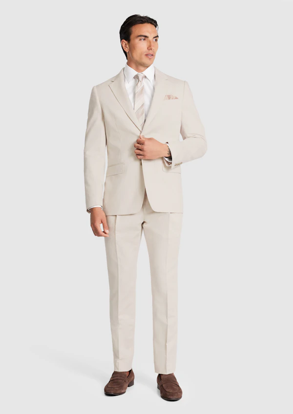Natural Jaeden Slim Linen Suit