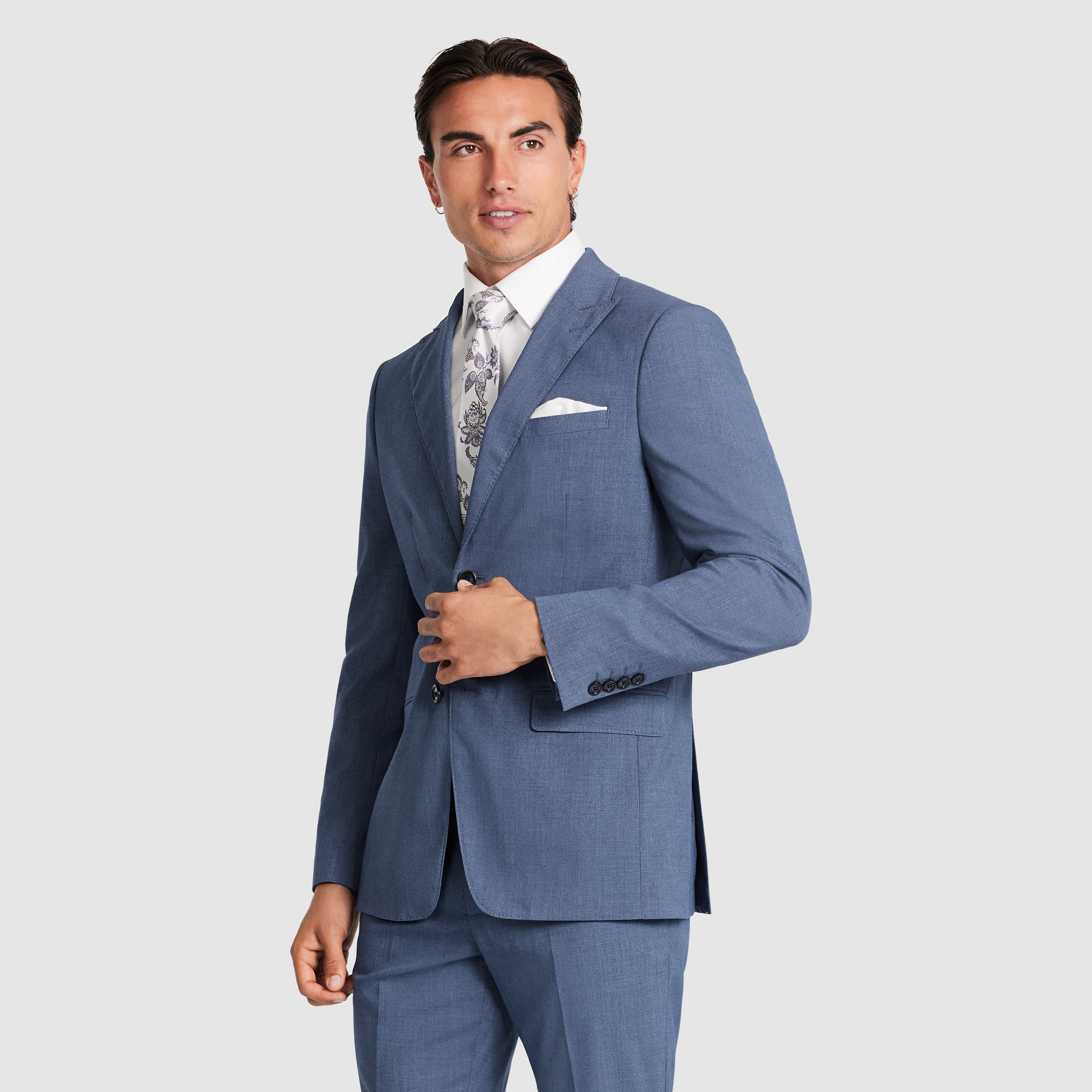 Mid Blue Desoto Slim Suit Jacket