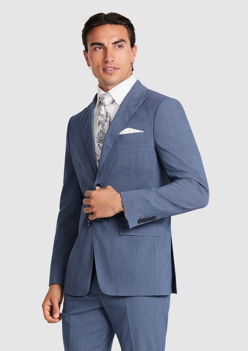 Mid Blue Desoto Slim Suit Jacket