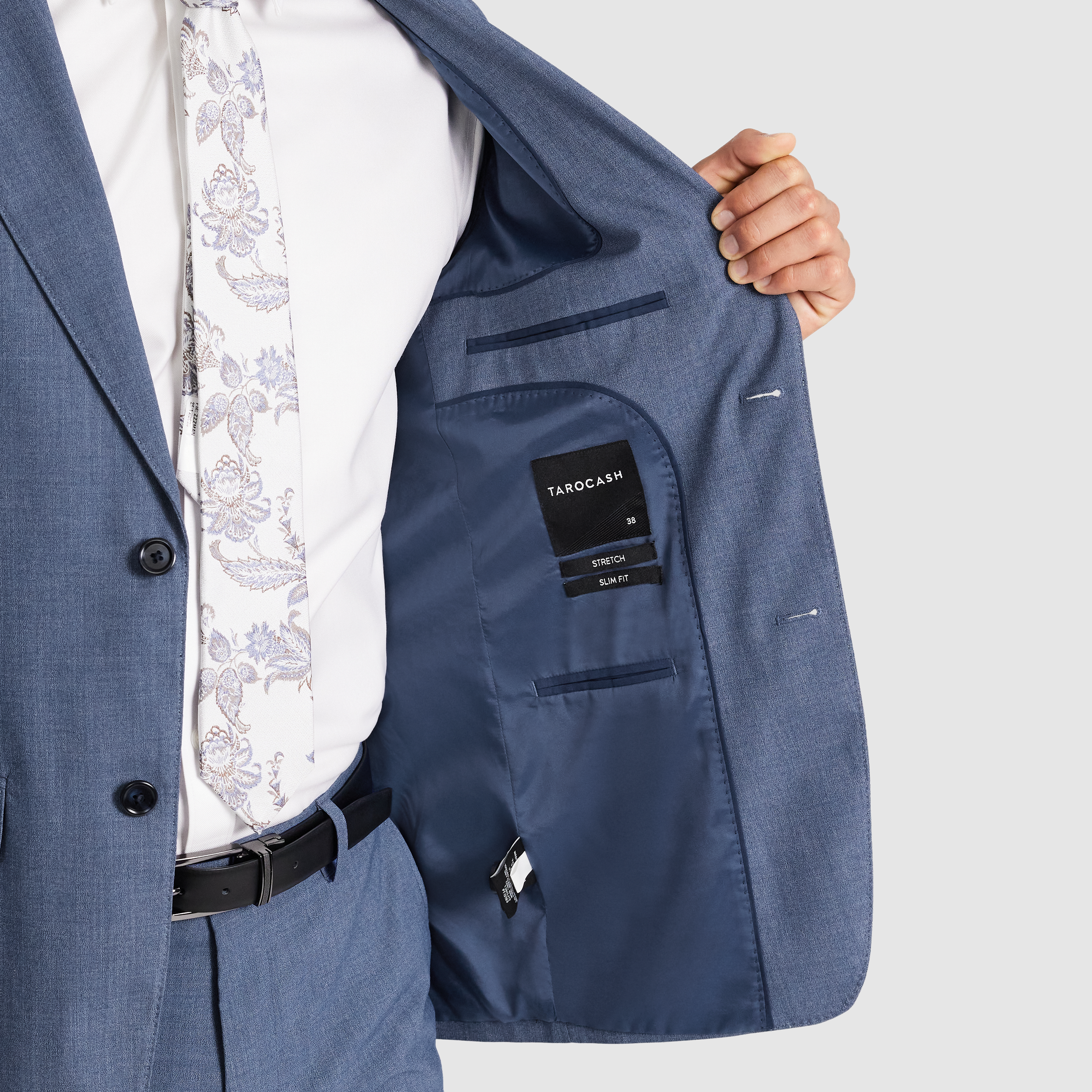 Mid Blue Desoto Slim Suit Jacket