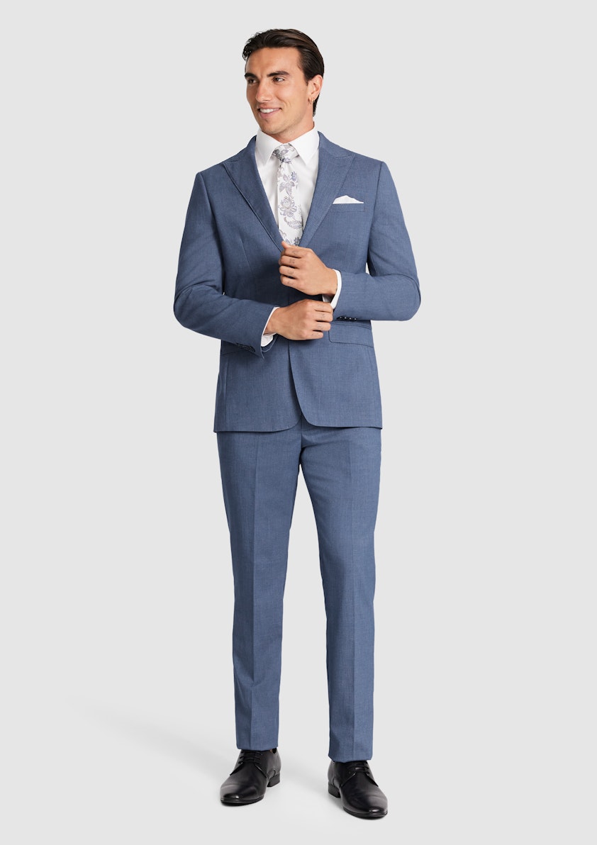 Mid Blue Desoto Slim Suit Jacket