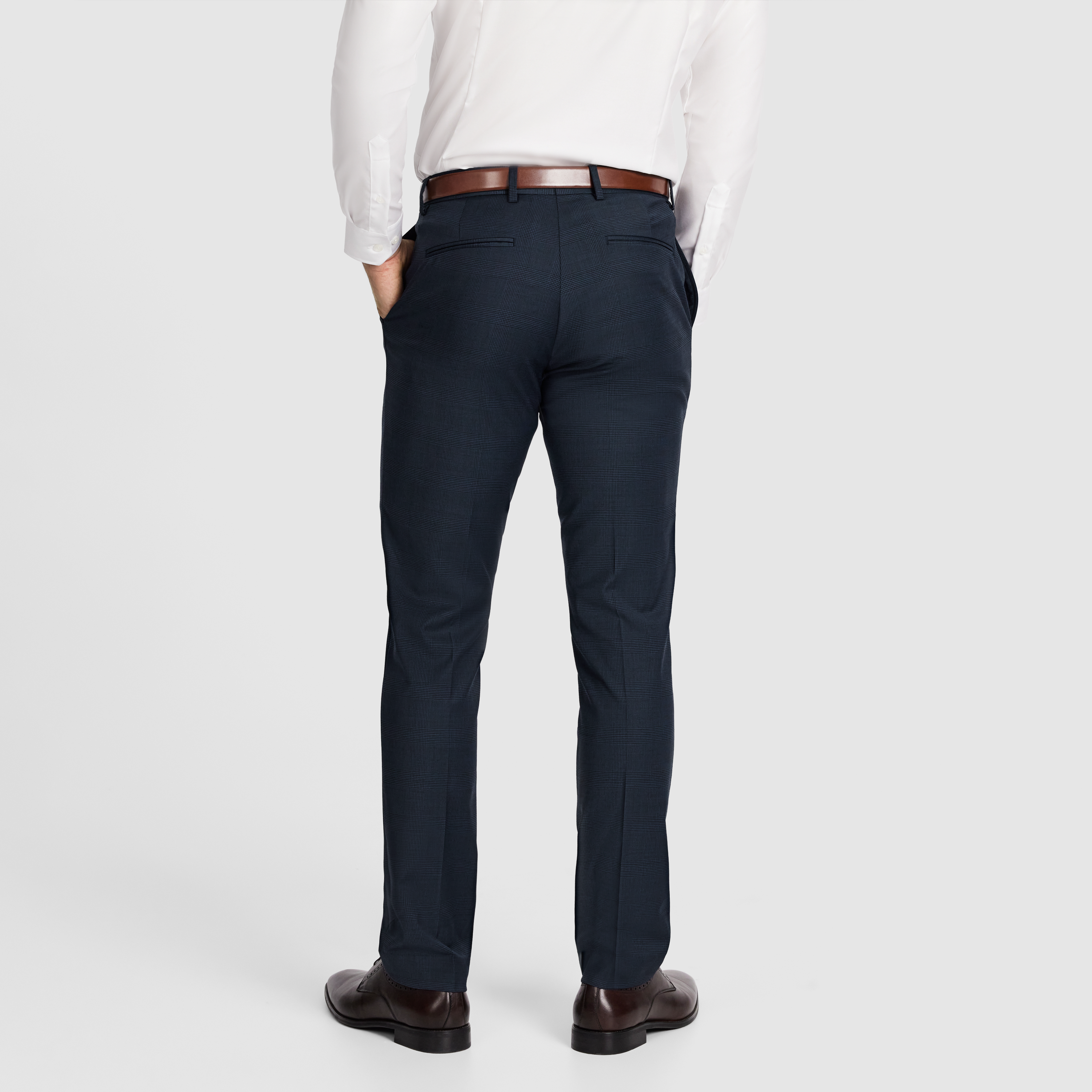  Navy Ty Slim Check Wool Suit