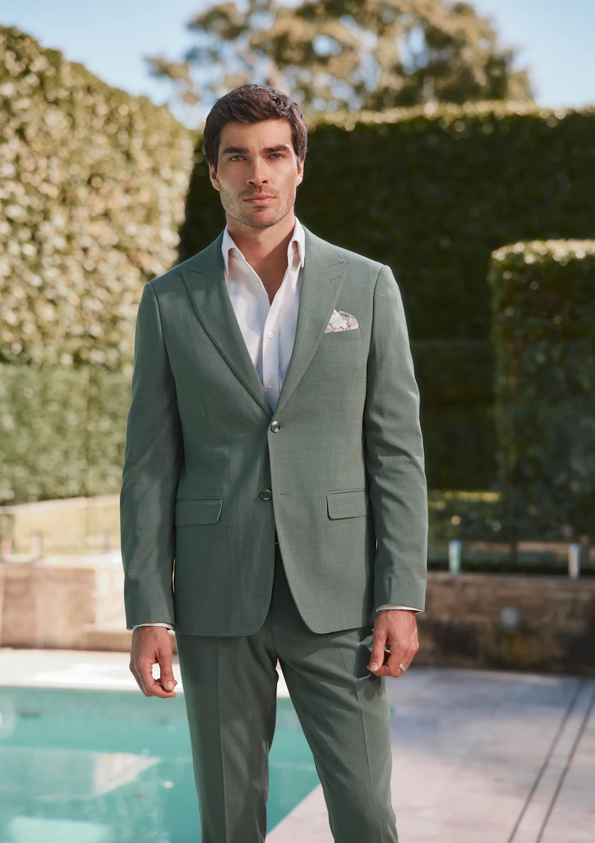 Mid Green Eli Slim Suit Jacket
