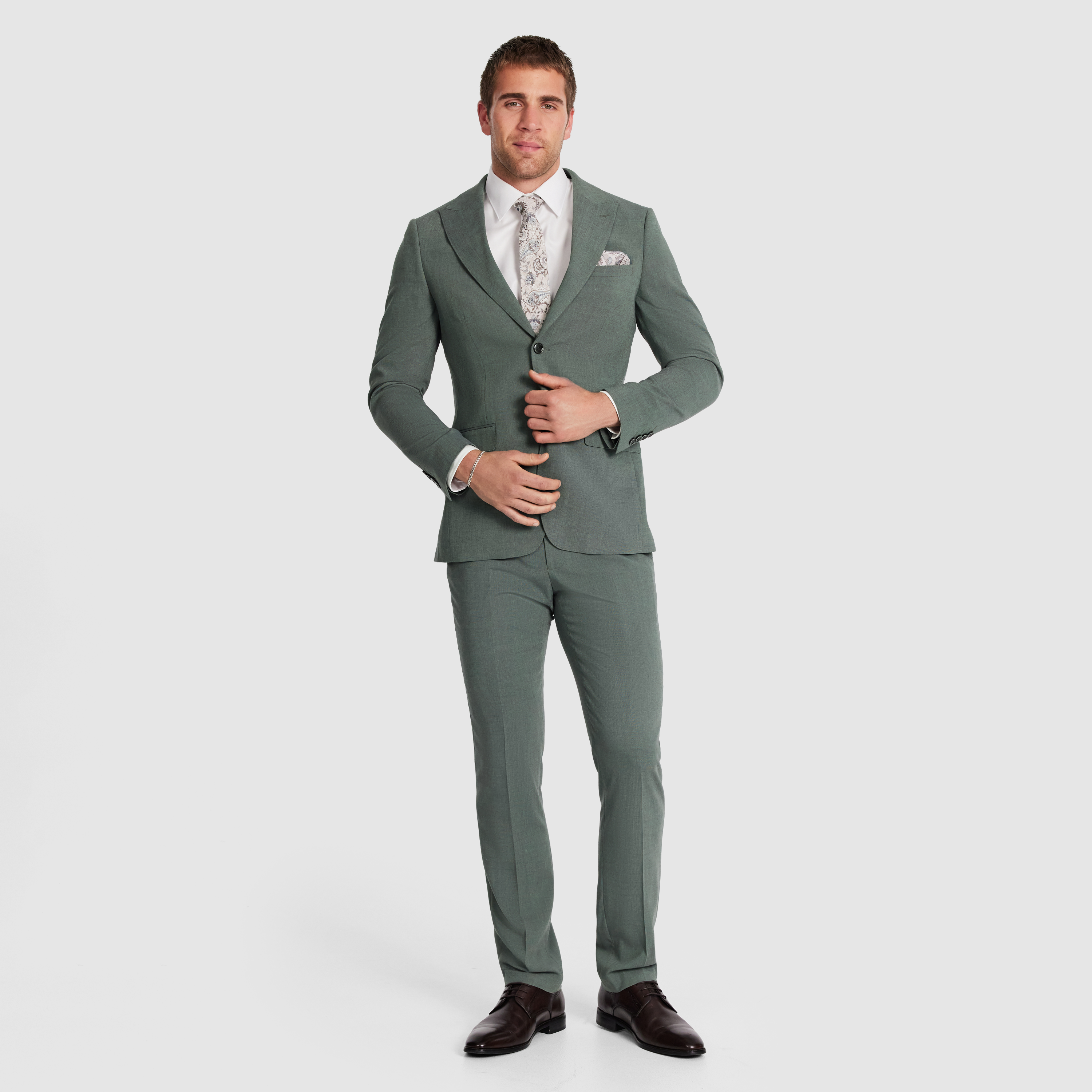 Mid Green Eli Slim Suit