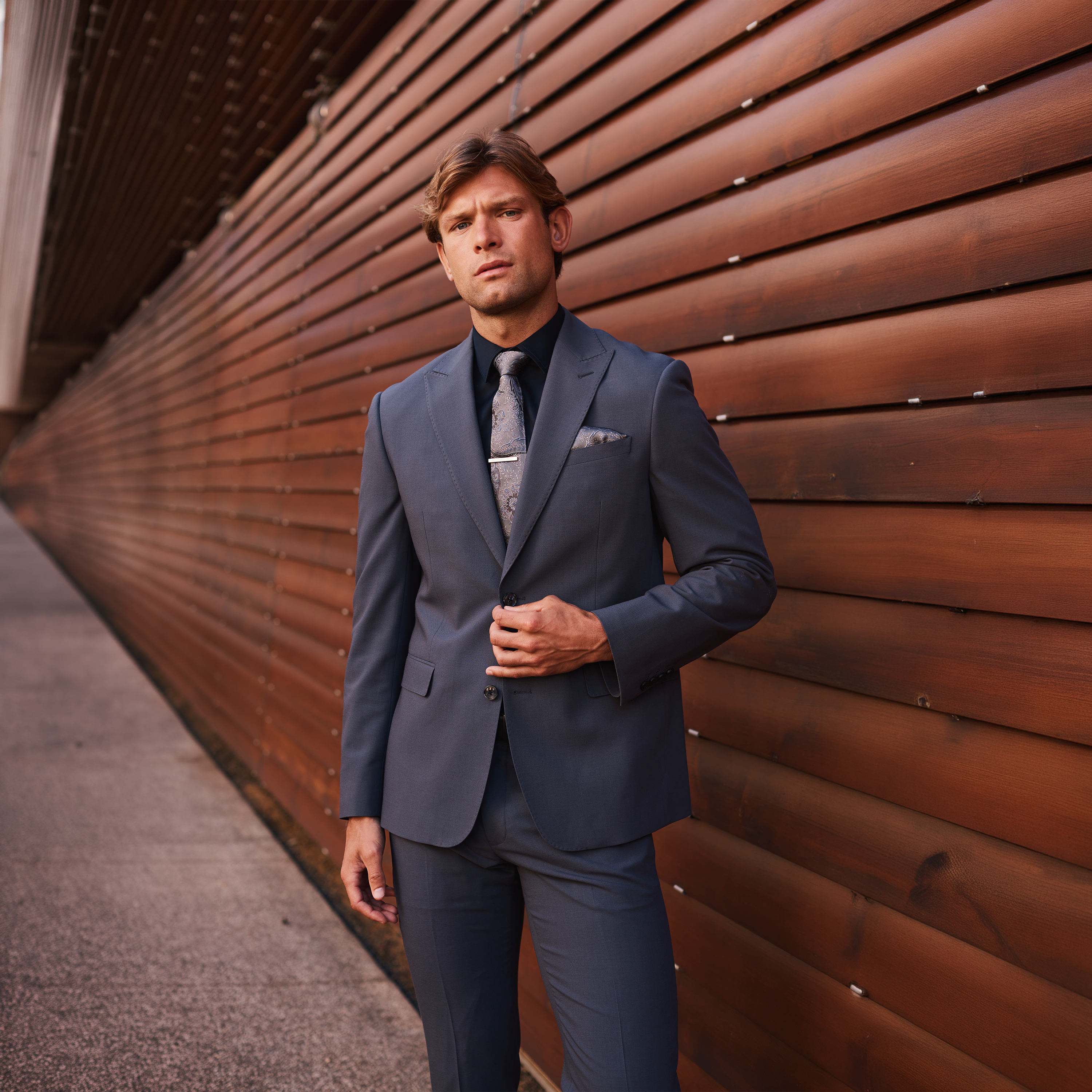  Steel Blue Rhyce Regular Suit
