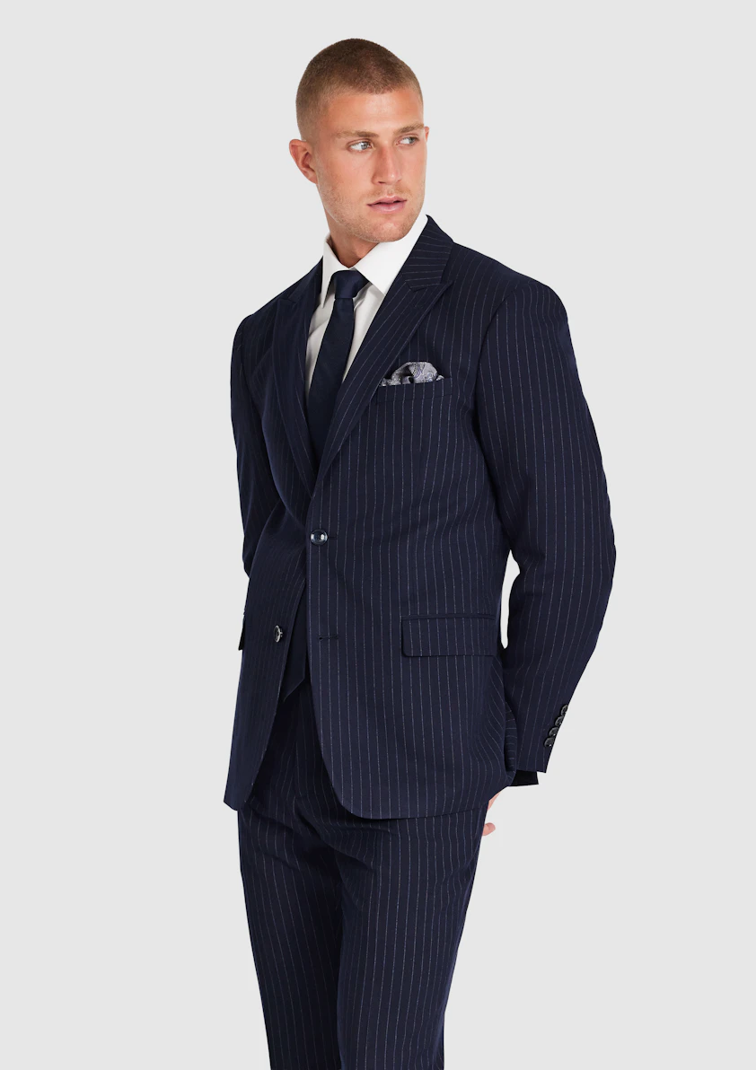 Navy Valor Pinstripe Suit Jacket