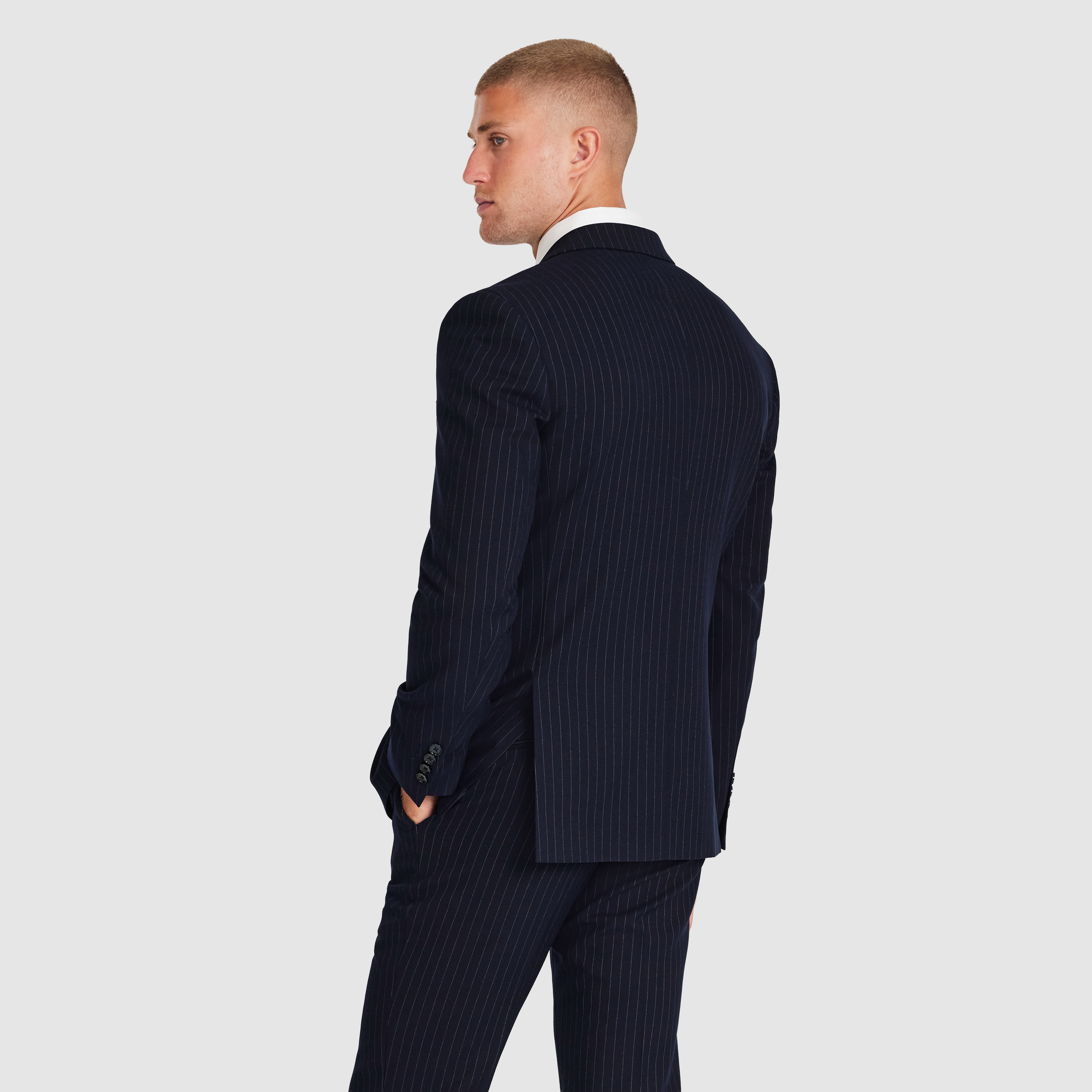Navy Valor Pinstripe Suit Jacket