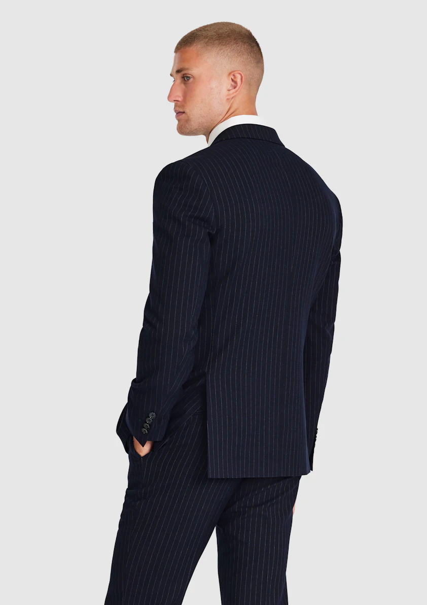 Navy Valor Pinstripe Suit Jacket