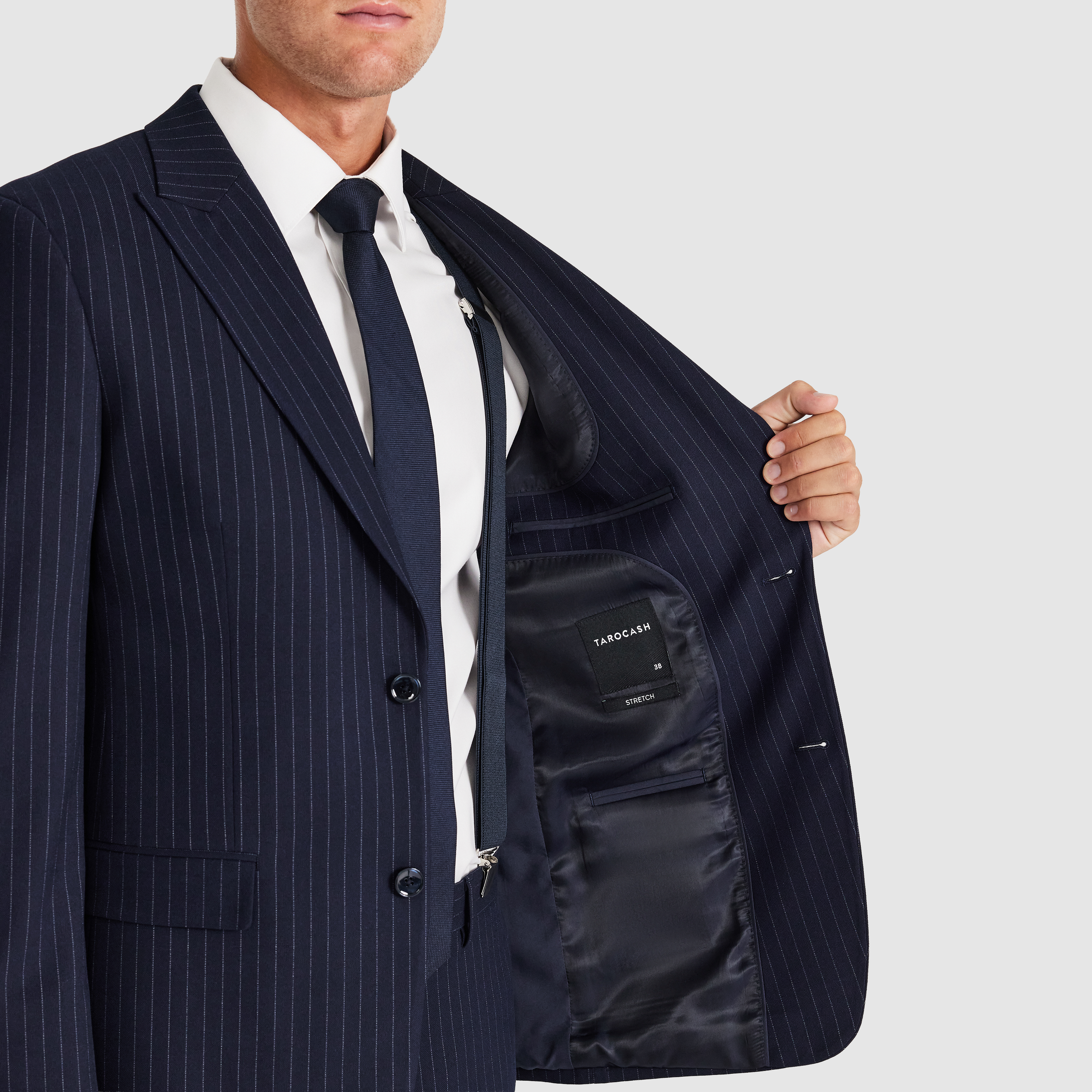 Navy Valor Pinstripe Suit Jacket