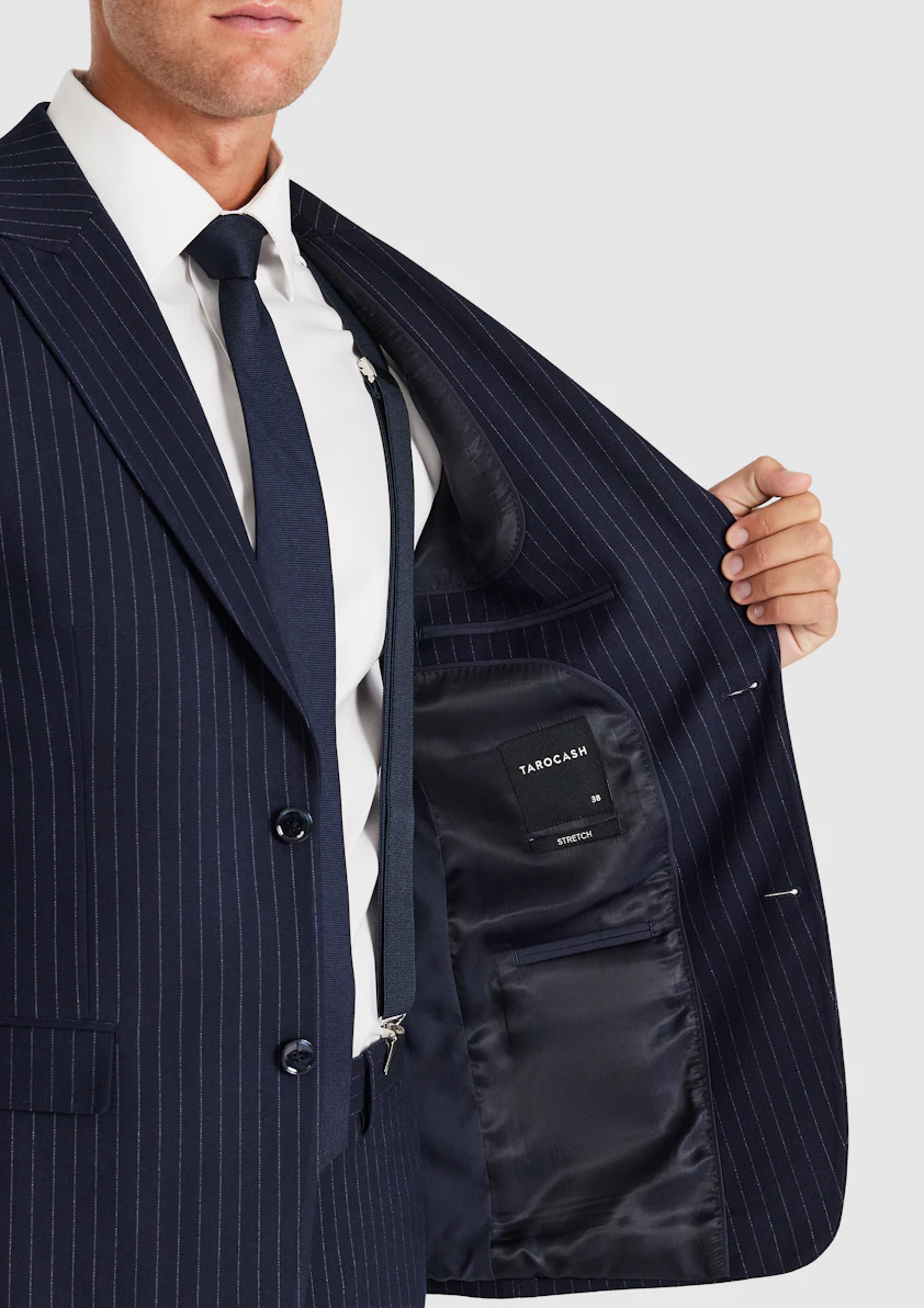 Navy Valor Pinstripe Suit Jacket