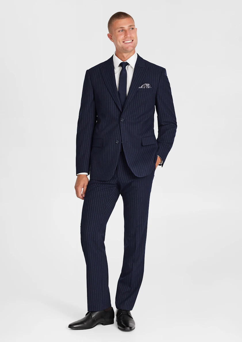 Navy Valor Pinstripe Suit Jacket