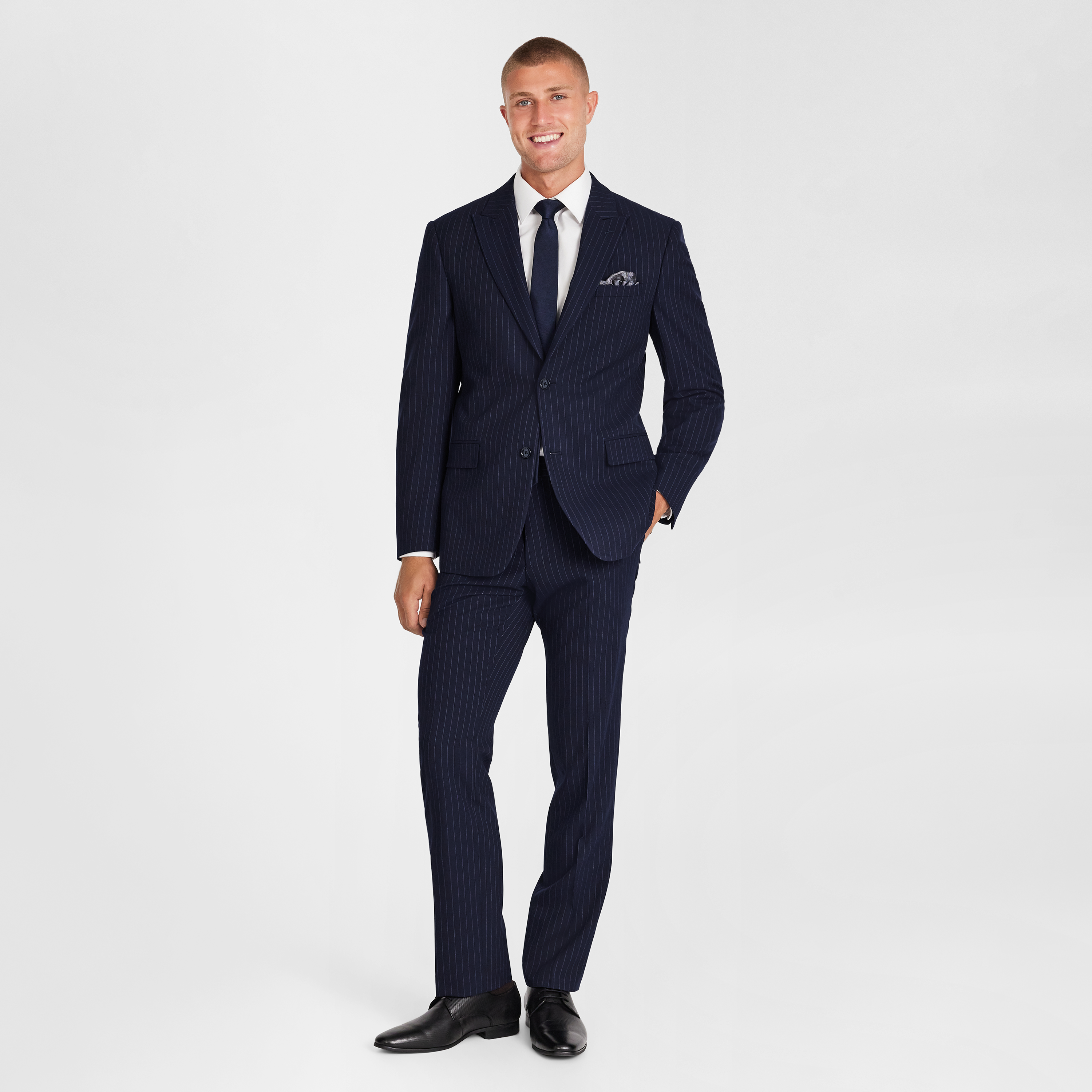 Navy Valor Pinstripe Suit Jacket