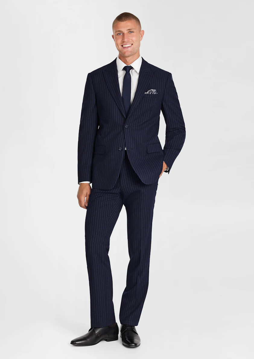 Navy Valor Pinstripe Suit Jacket