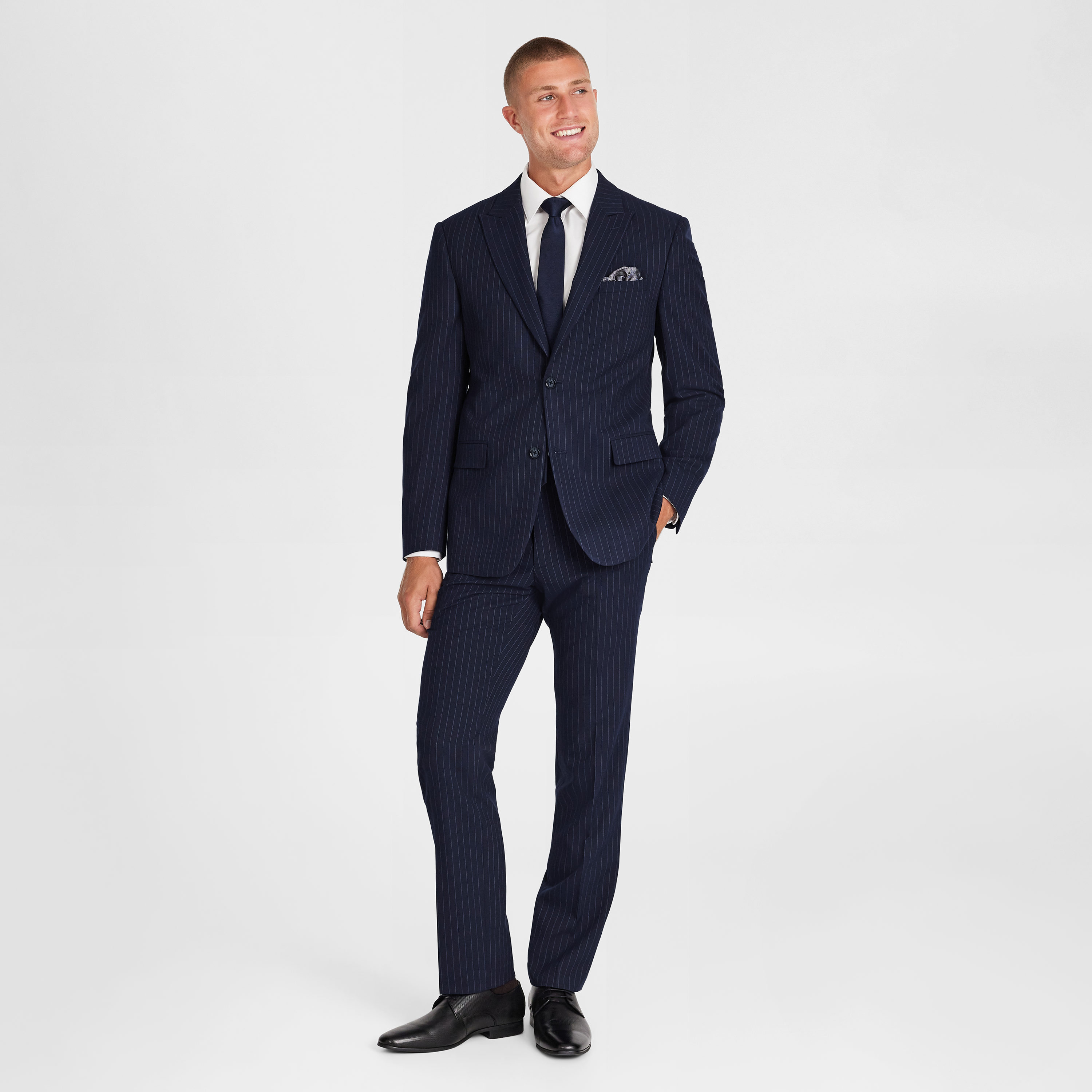Navy Valor Regular Pinstripe Suit