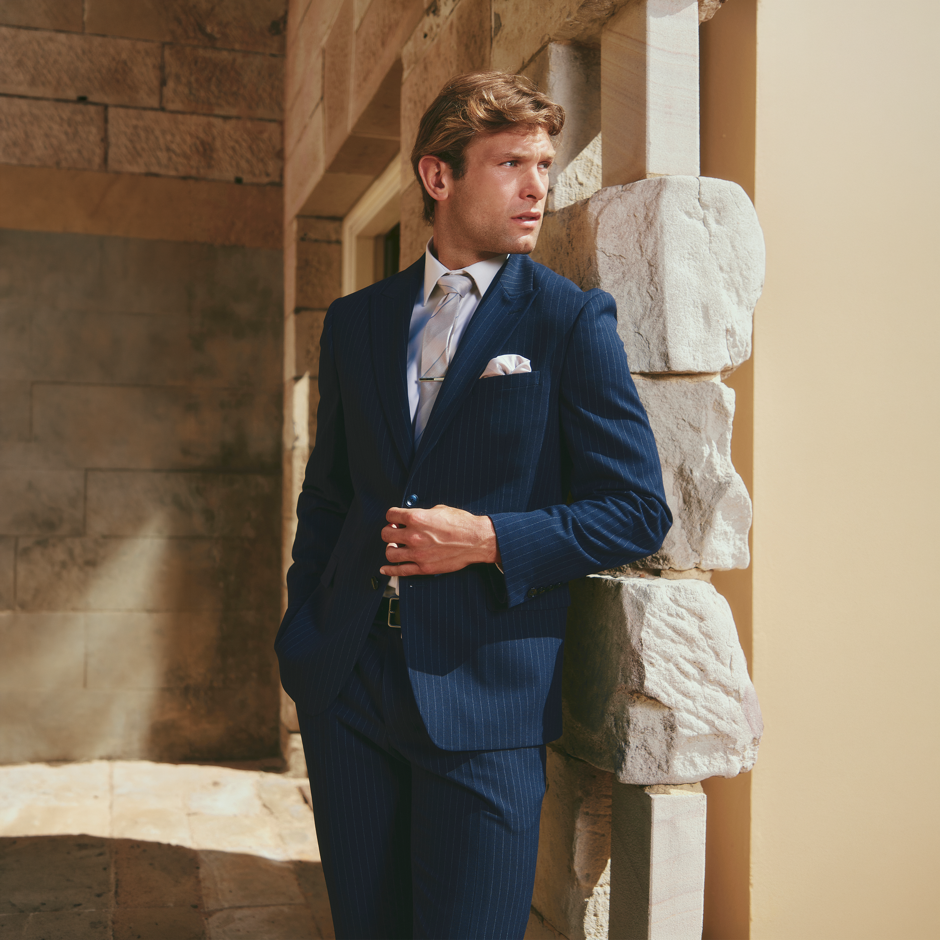  Navy Valor Regular Pinstripe Suit
