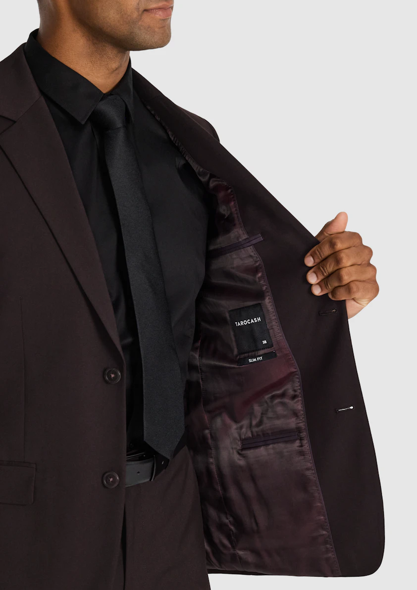 Burgundy Forge Slim Suit Jacket