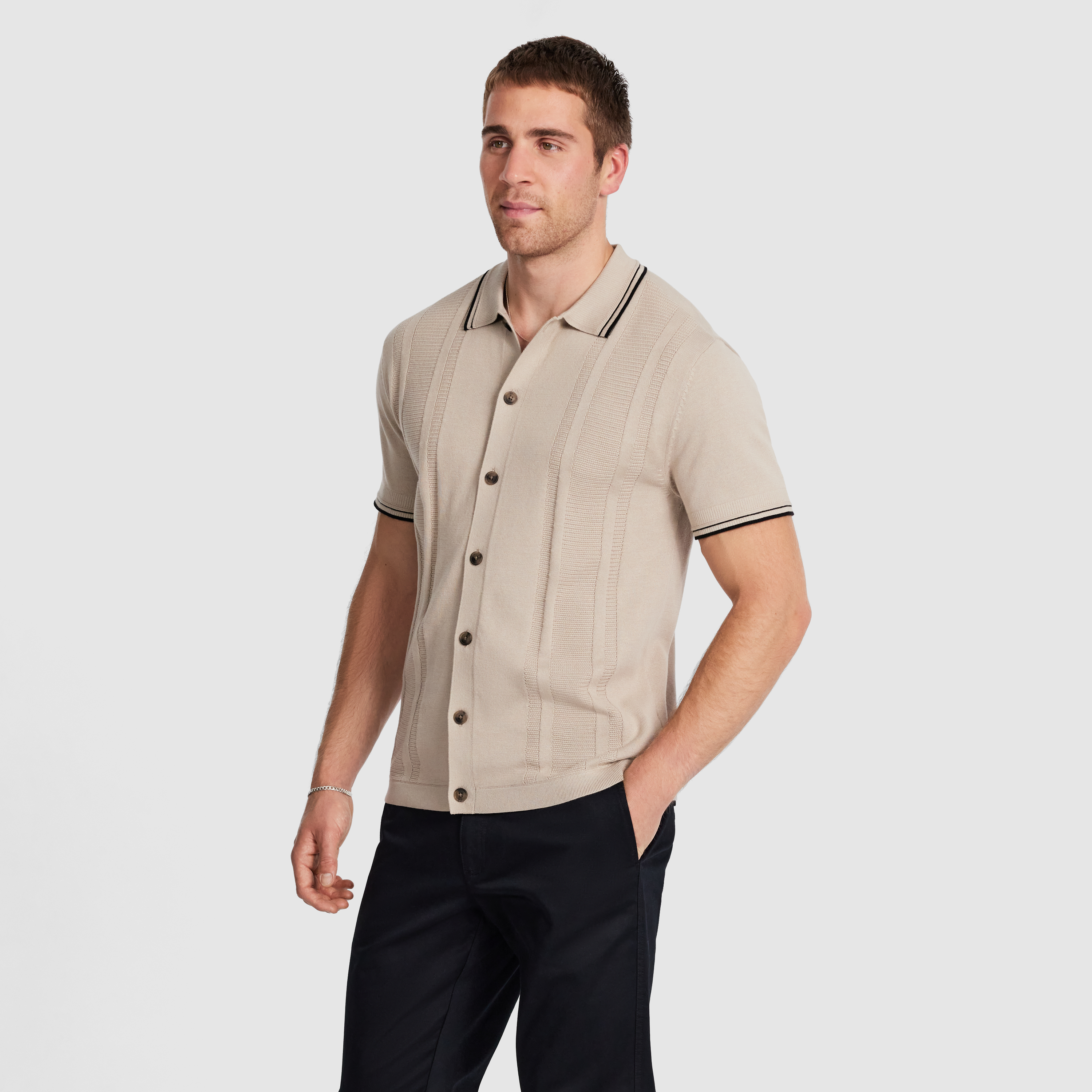Natural Dejan Knit Shirt