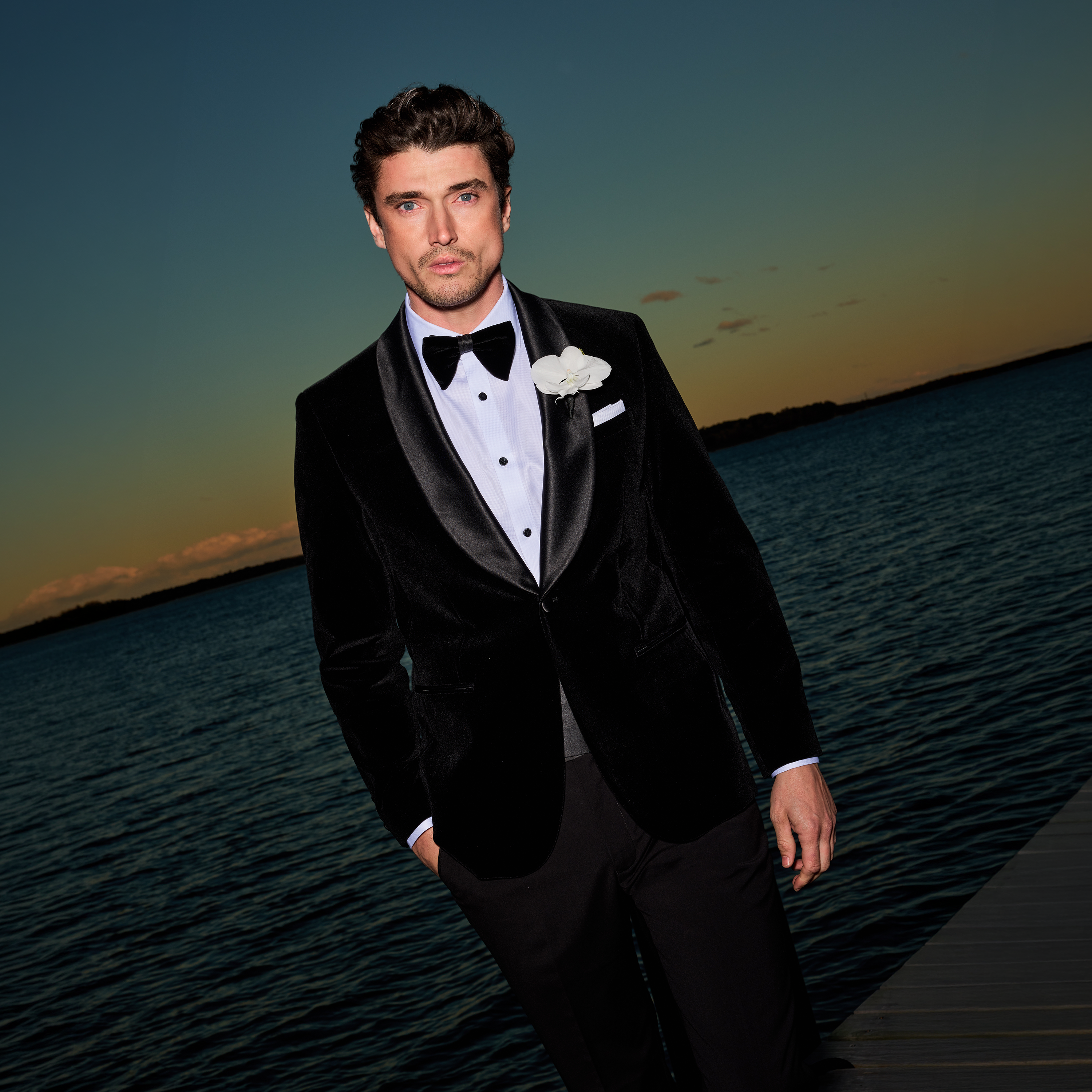 Black Obsidian Velvet Tuxedo Jacket
