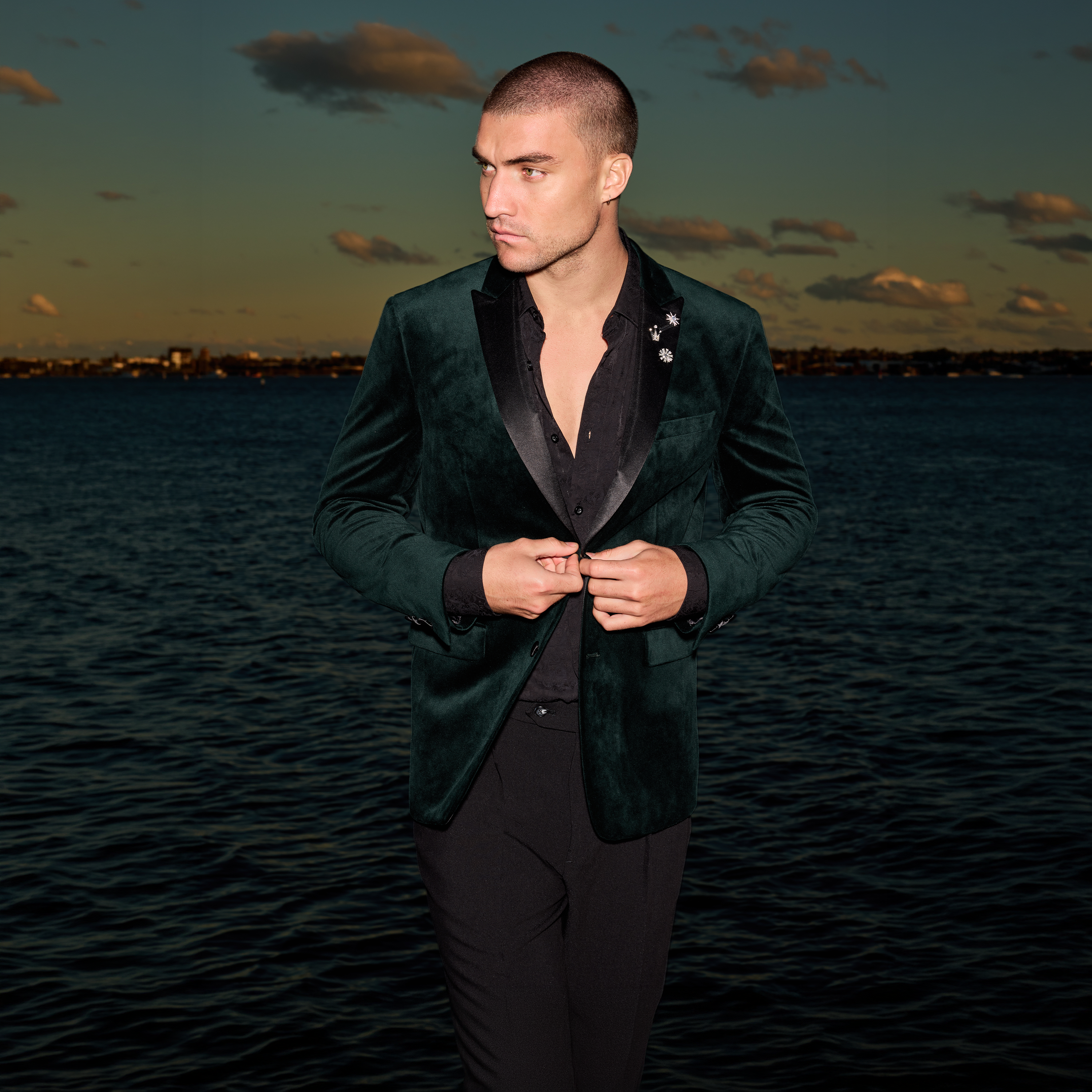 Green Imperium Velvet Tuxedo Jacket