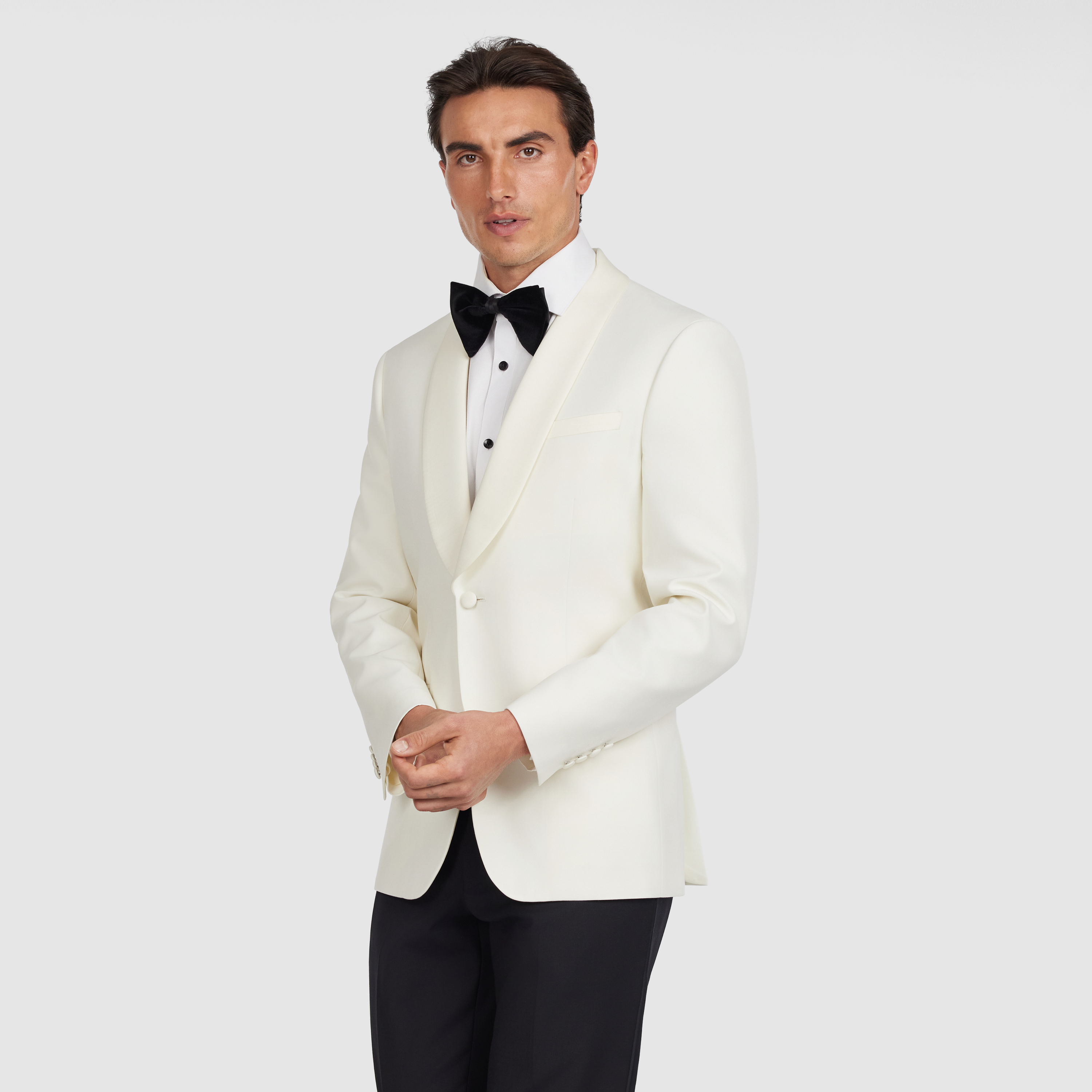 White Halo Wool Tuxedo Jacket