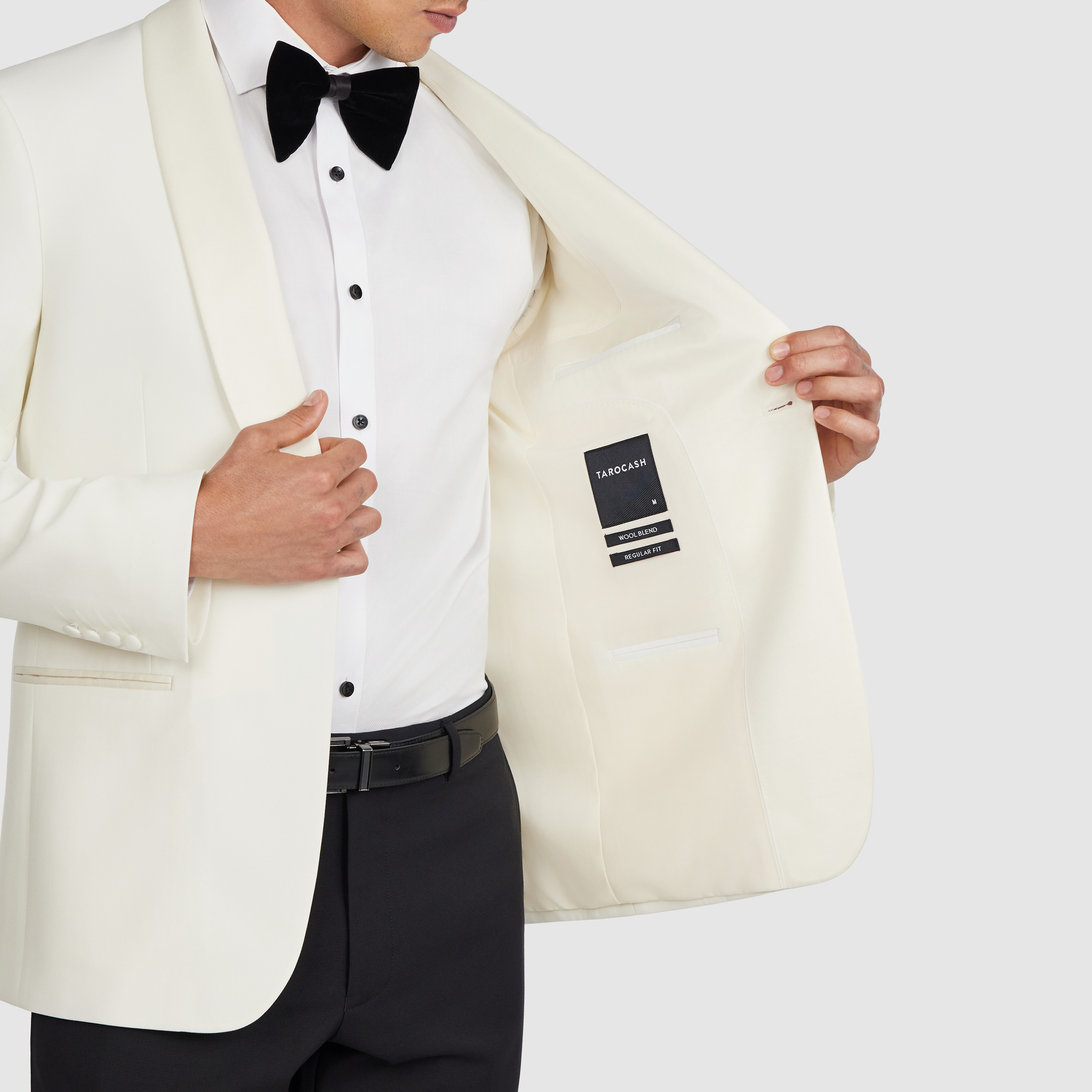 White Halo Wool Tuxedo Jacket