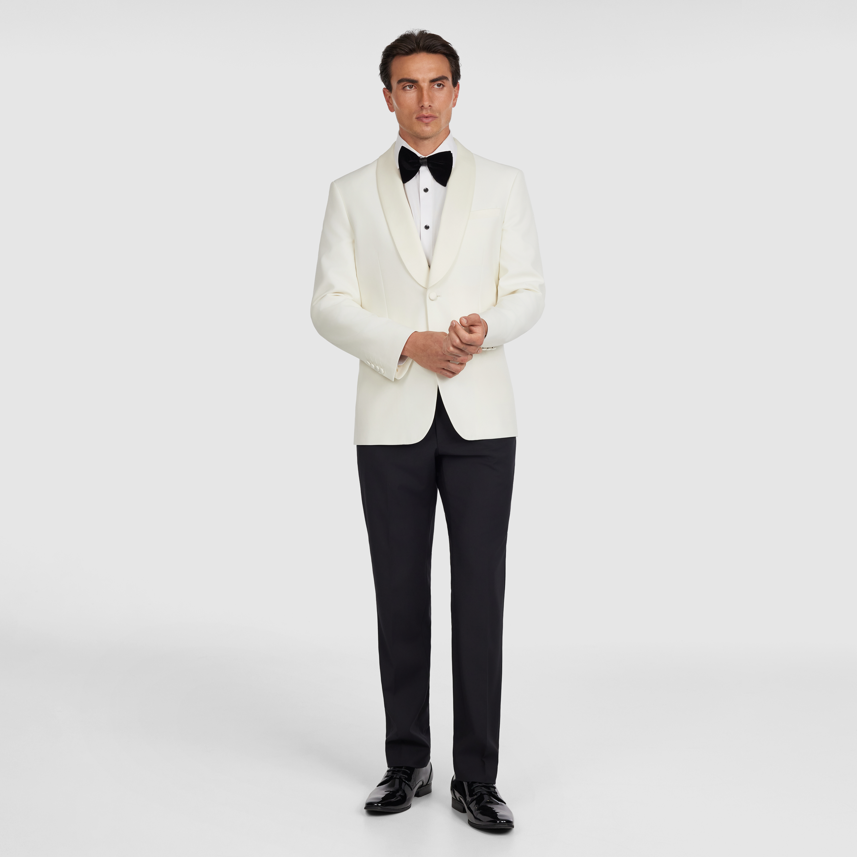 White Halo Wool Tuxedo Jacket