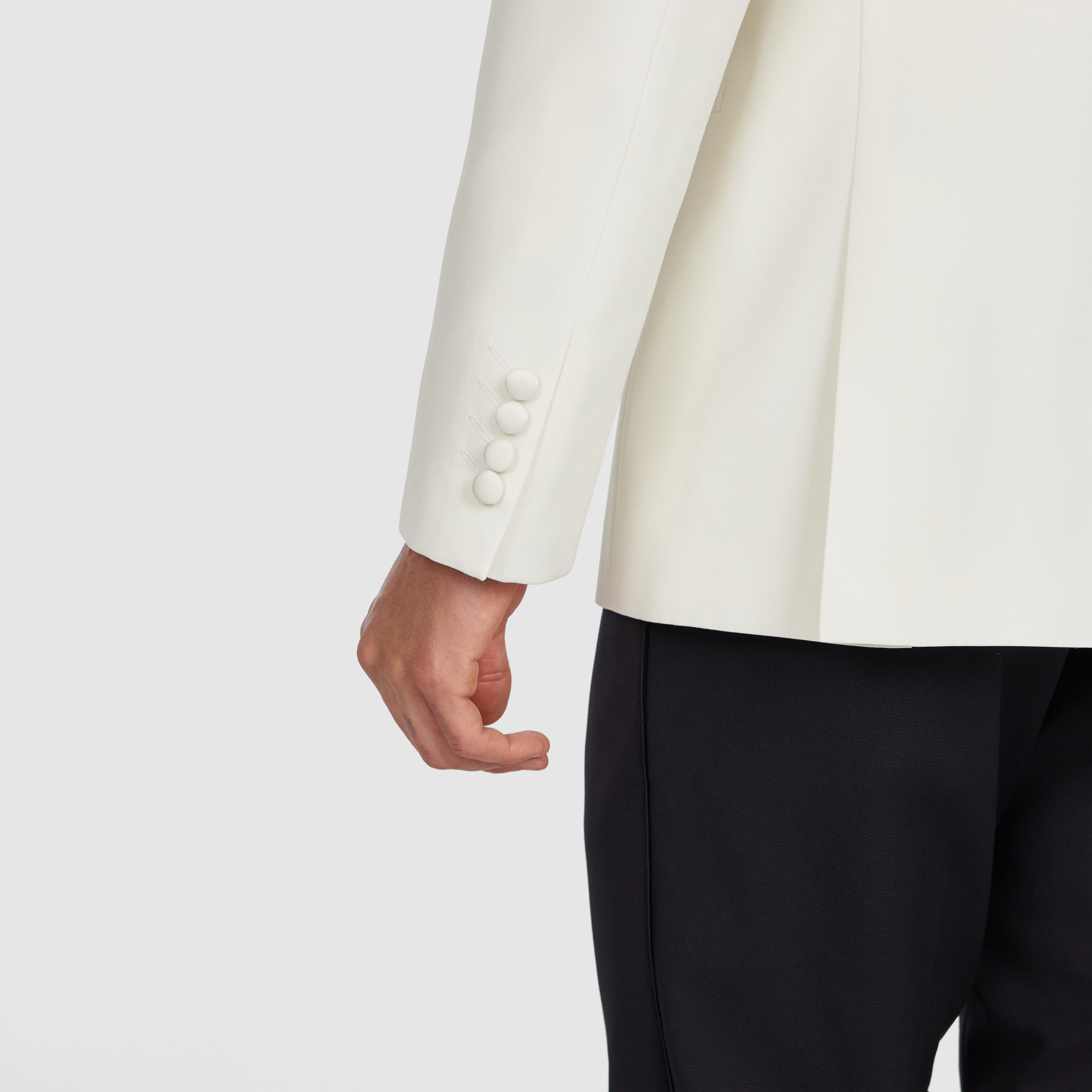 White Halo Wool Tuxedo Jacket