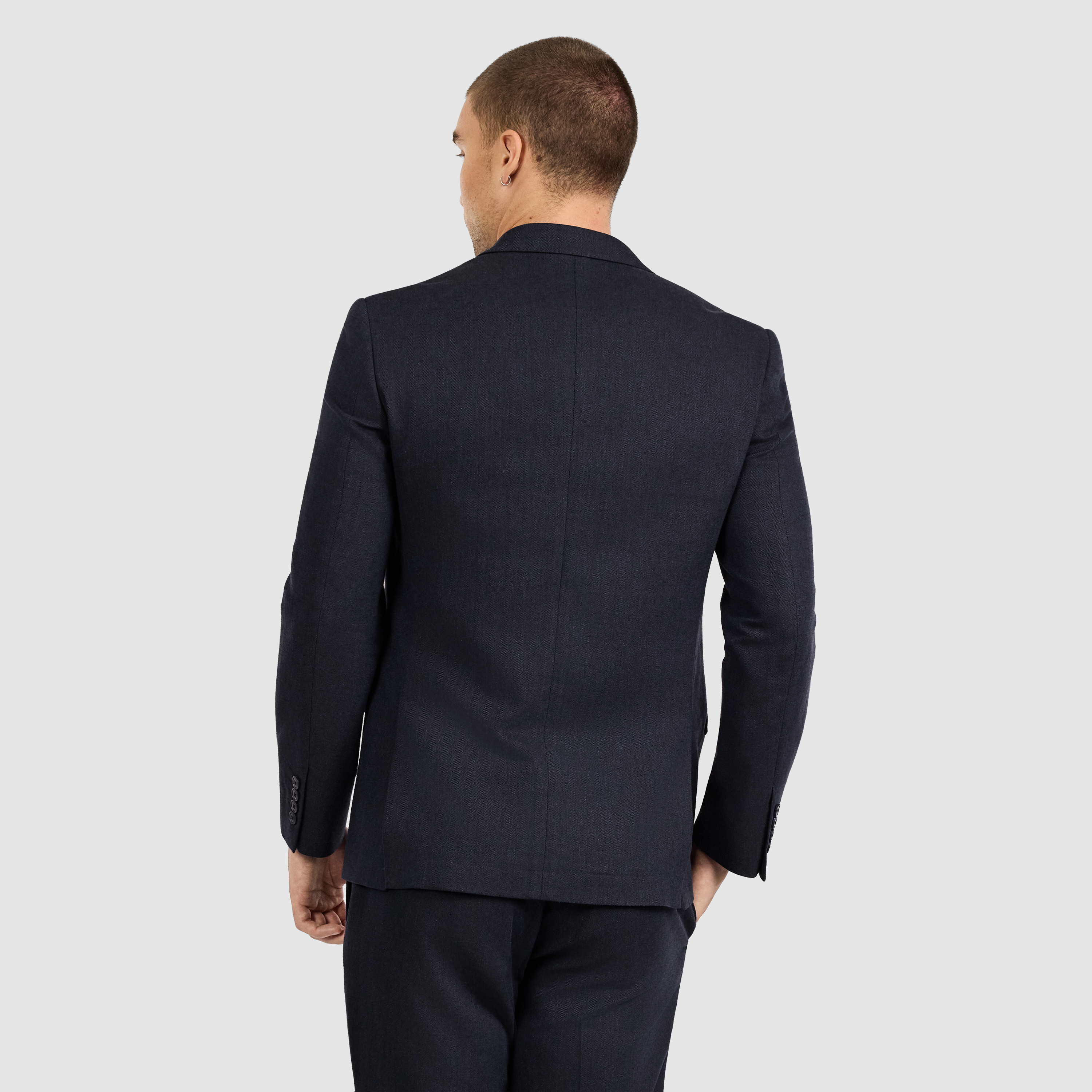 Navy Brixton Stretch Linen Blazer