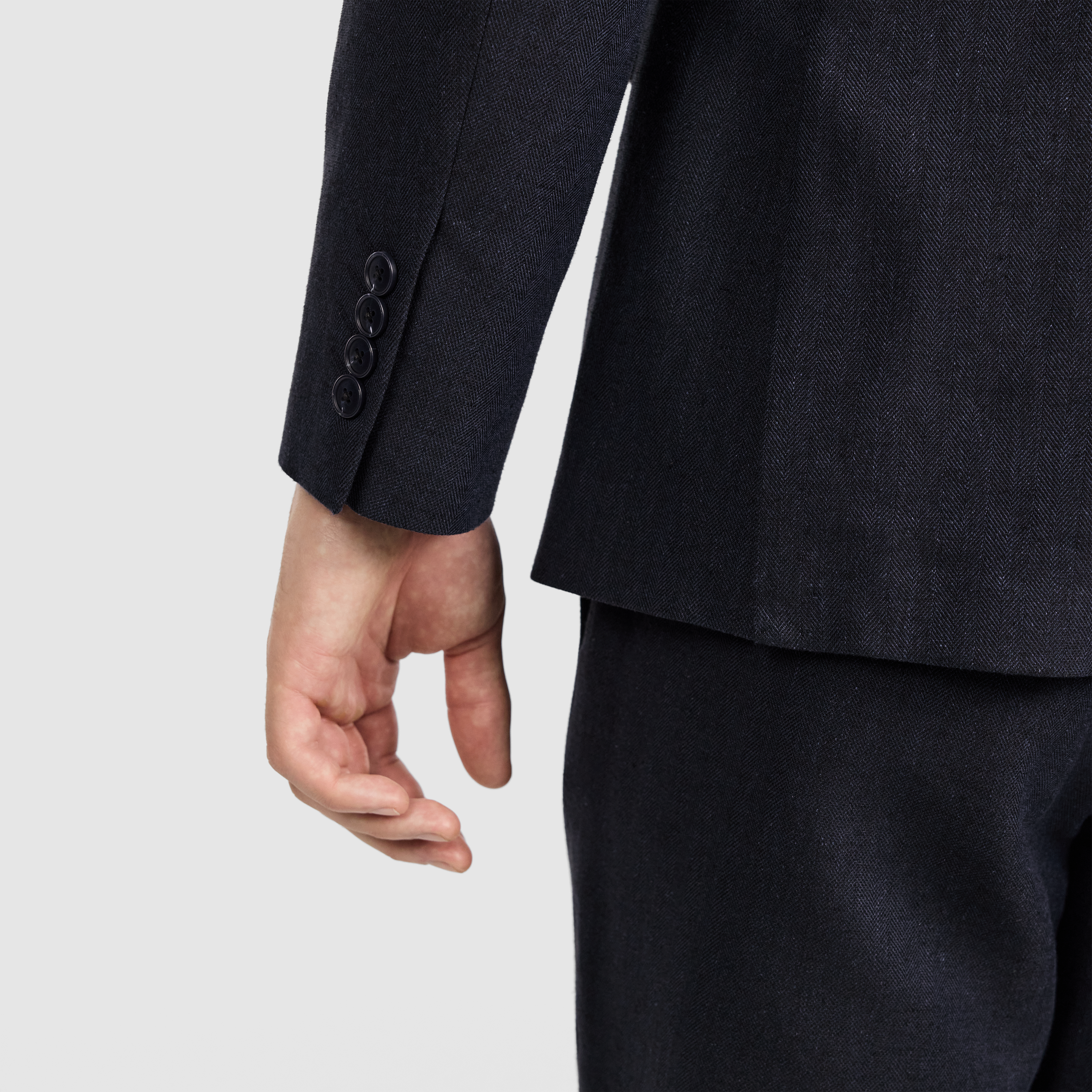 Navy Brixton Stretch Linen Blazer