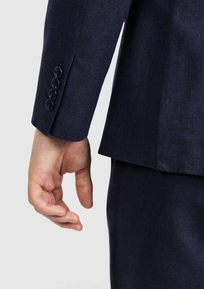 Navy Brixton Stretch Linen Blazer
