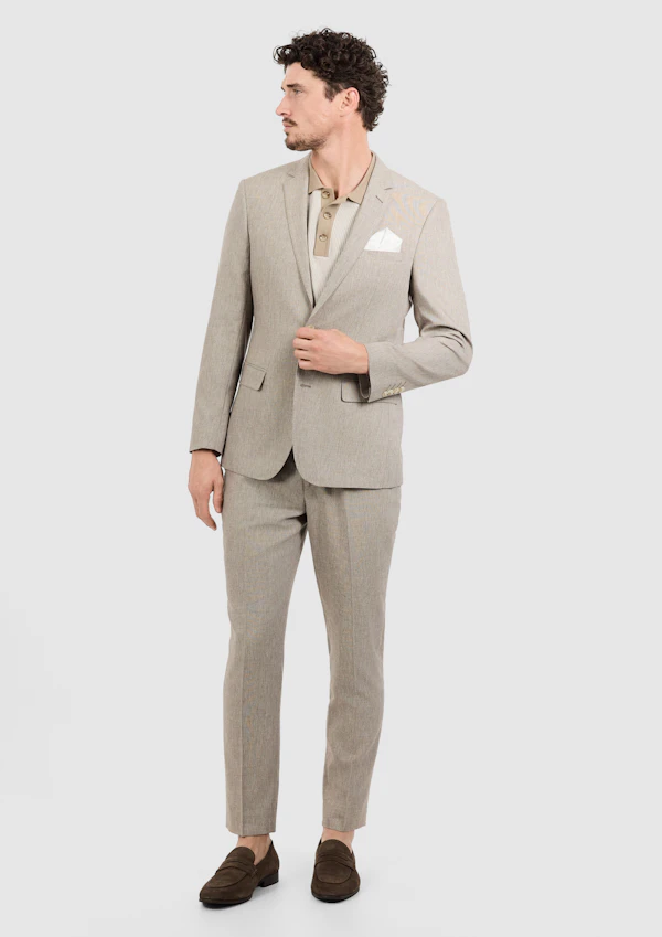 Natural Cove Stretch Linen Suit