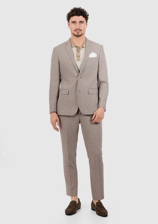 Natural Cove Stretch Linen Suit