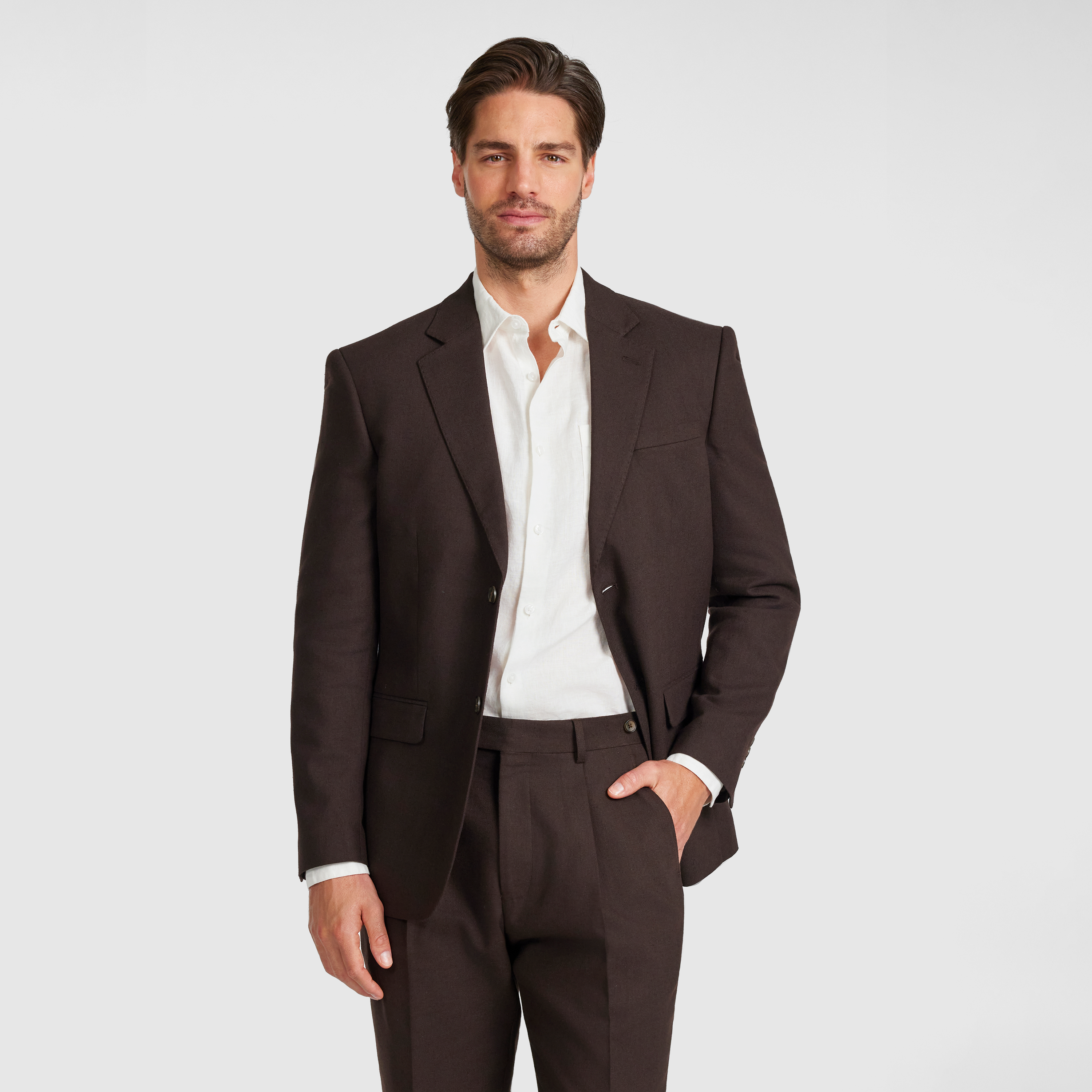  Chocolate Bayfield Stretch Linen Suit