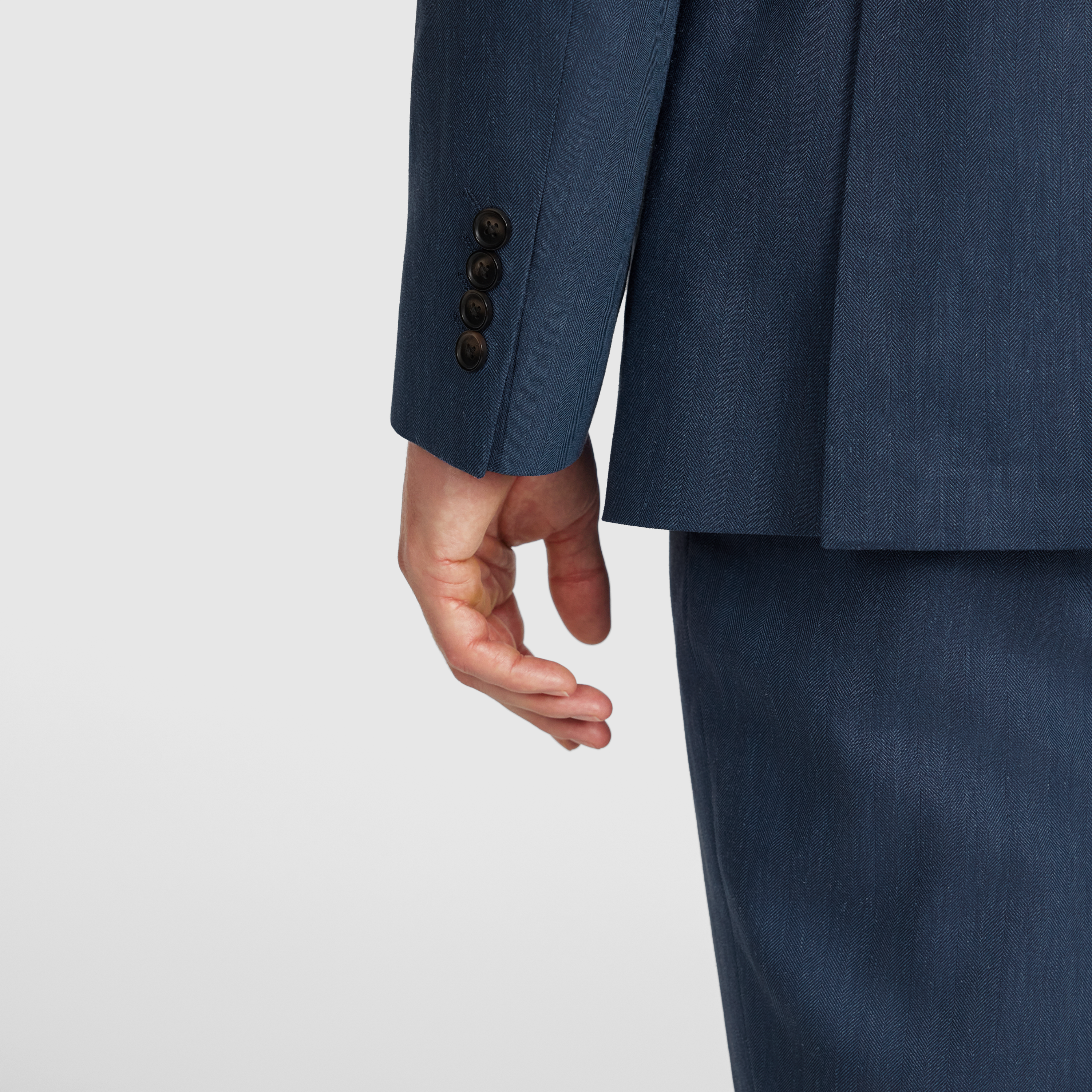 Mid Blue Palisade Stretch Linen Blazer