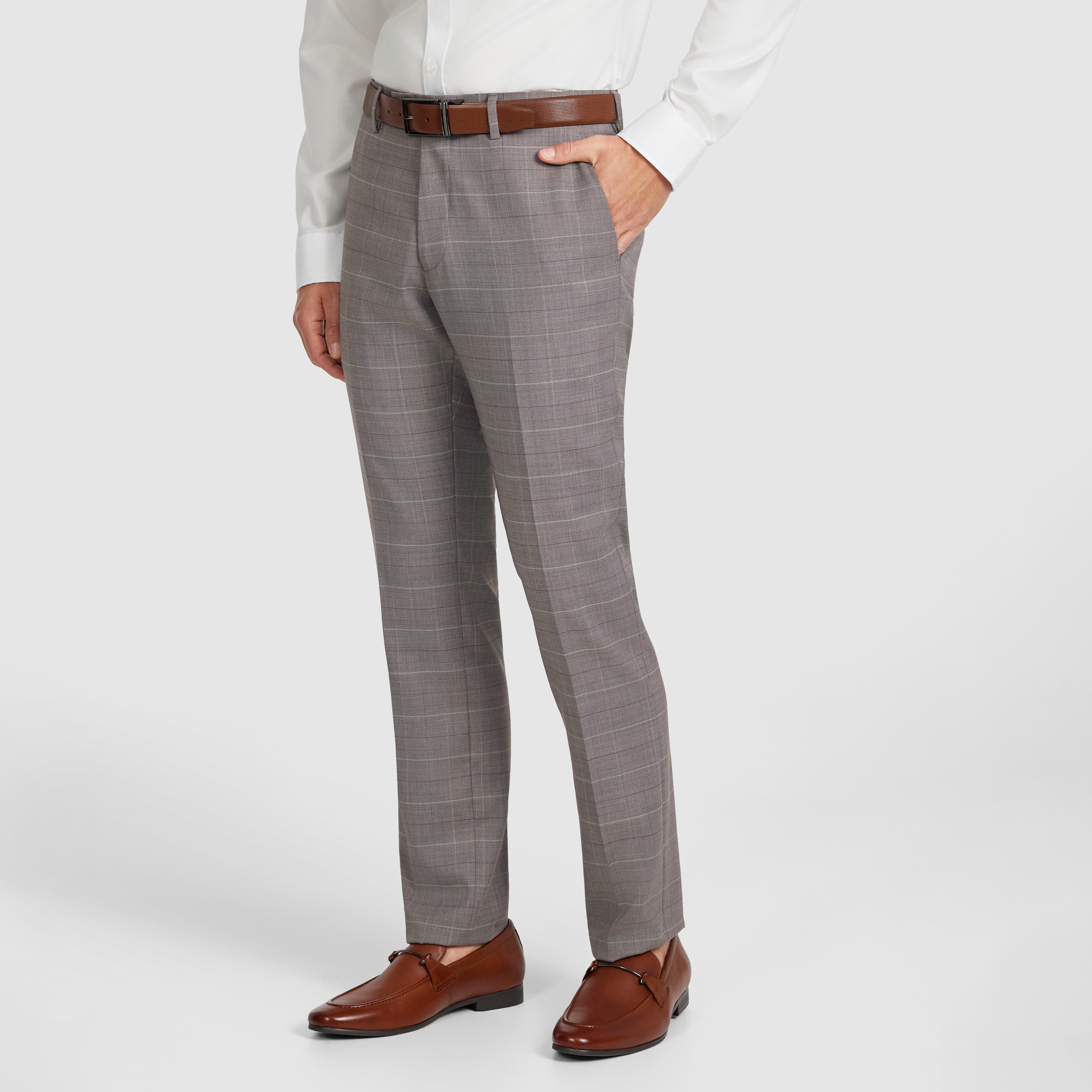 Natural Sovran Check Wool Pant