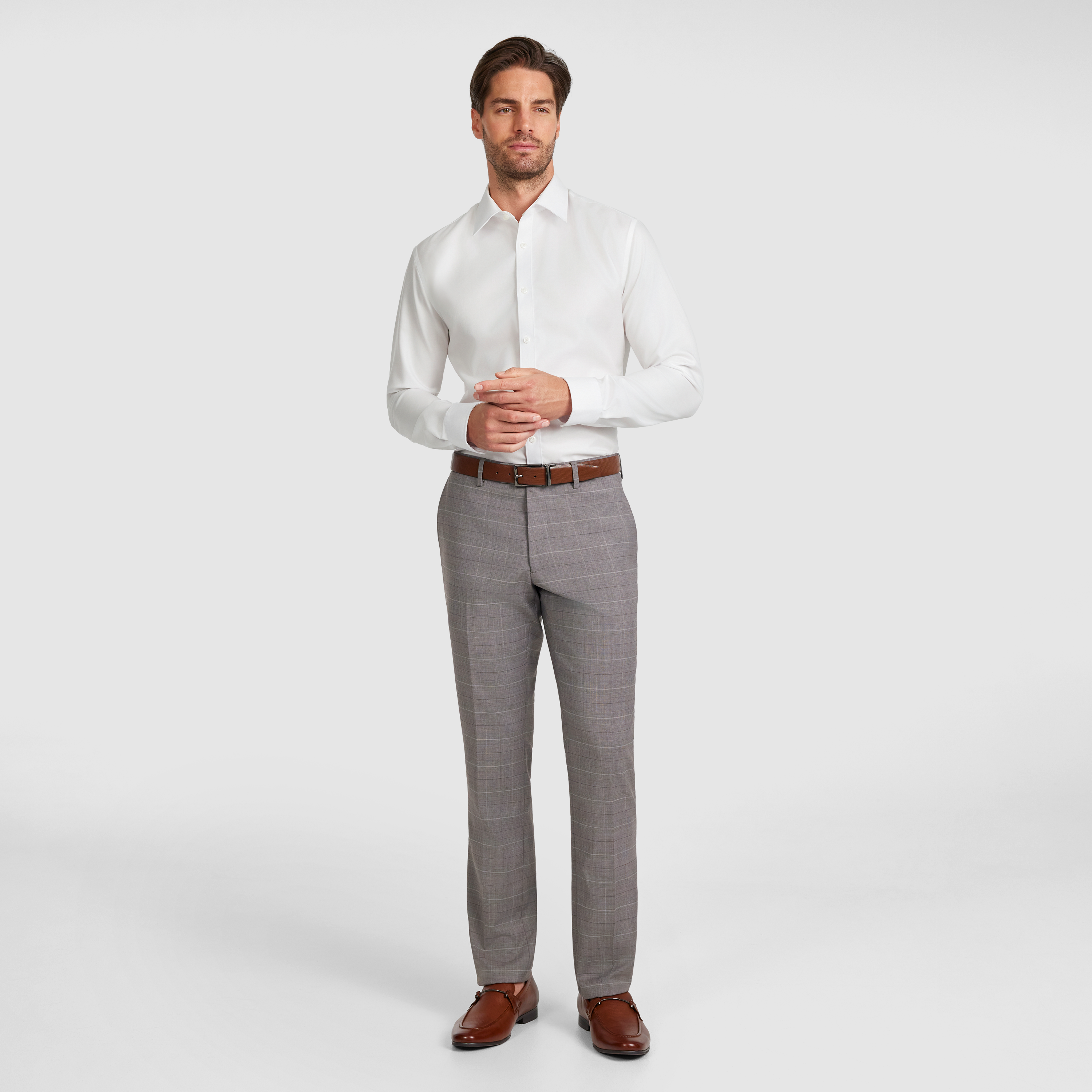 Natural Sovran Check Wool Pant