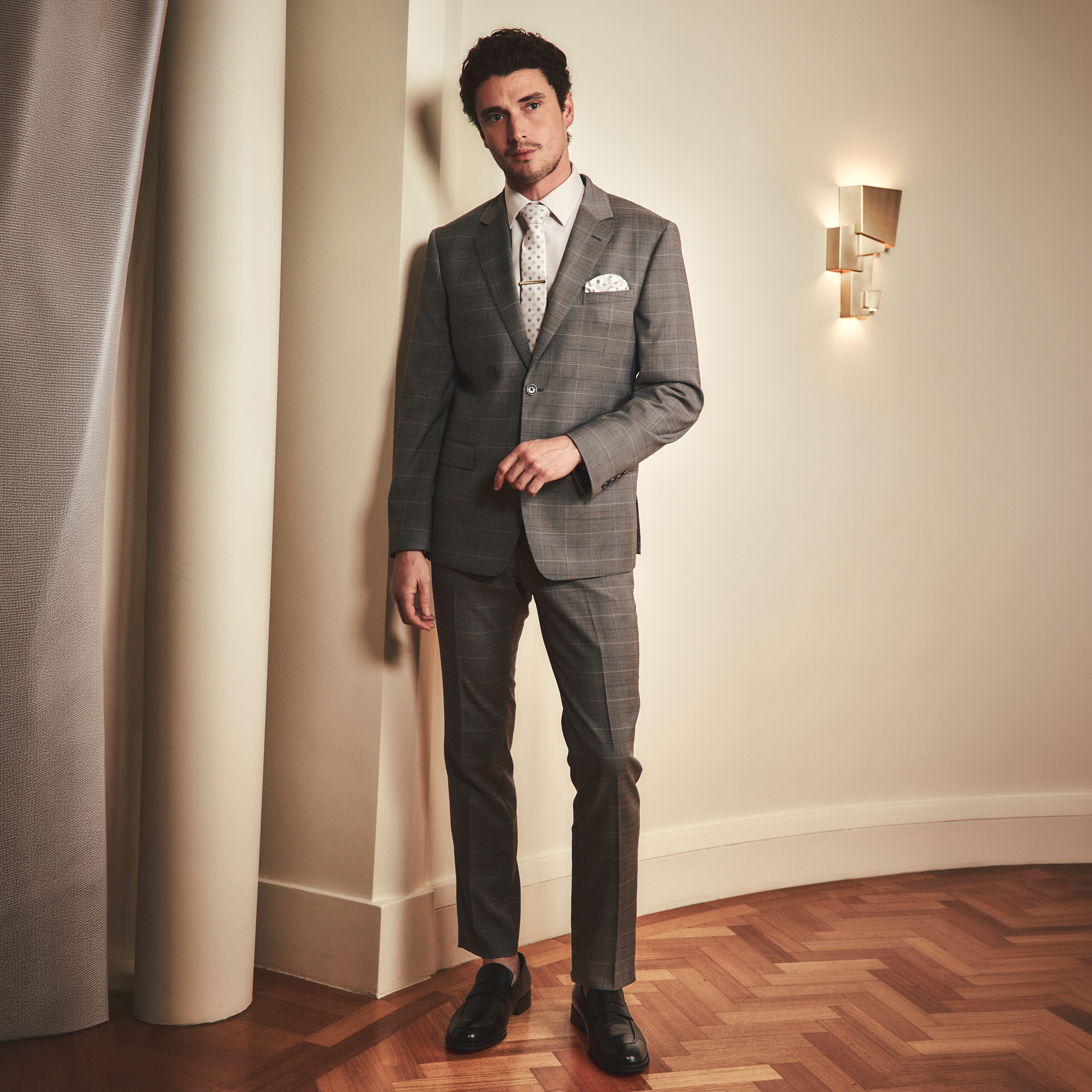 Natural Sovran Check Wool Pant