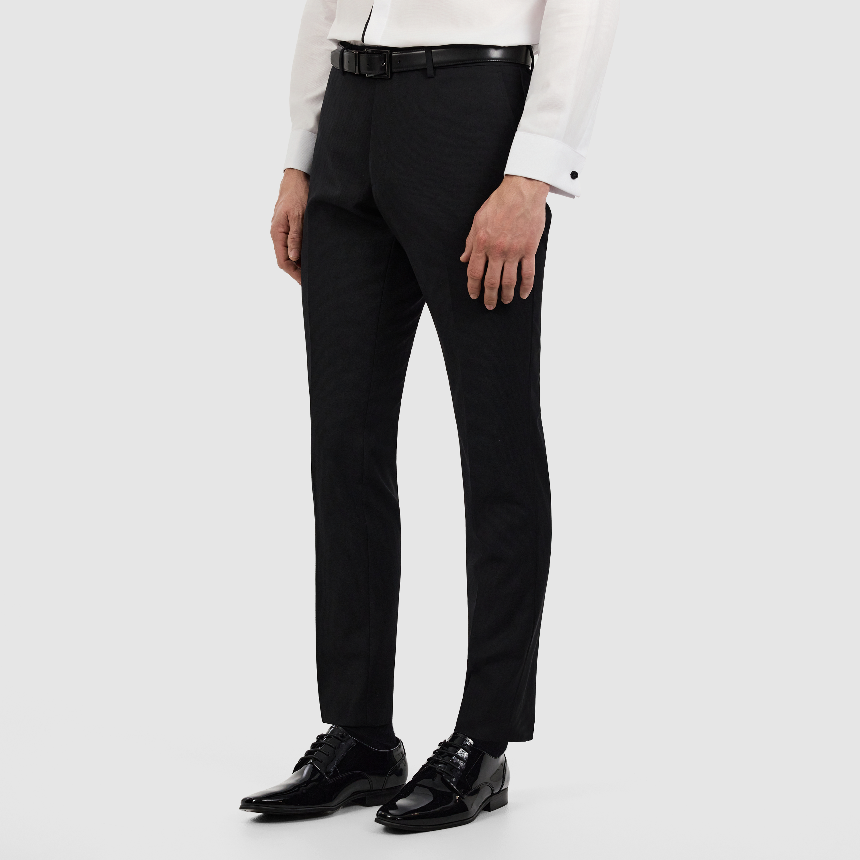 Black Titan Wool Tuxedo Pant