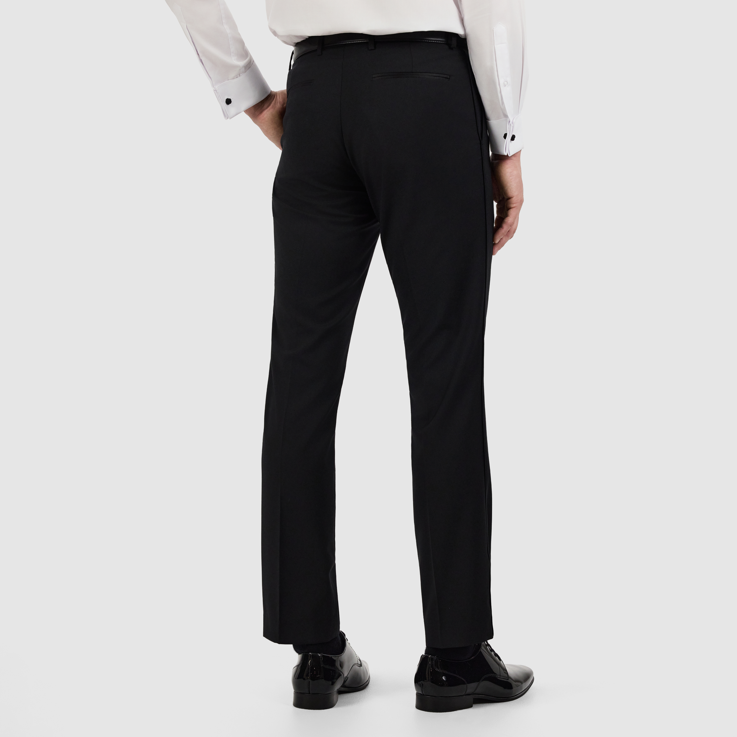 Black Titan Wool Tuxedo Pant
