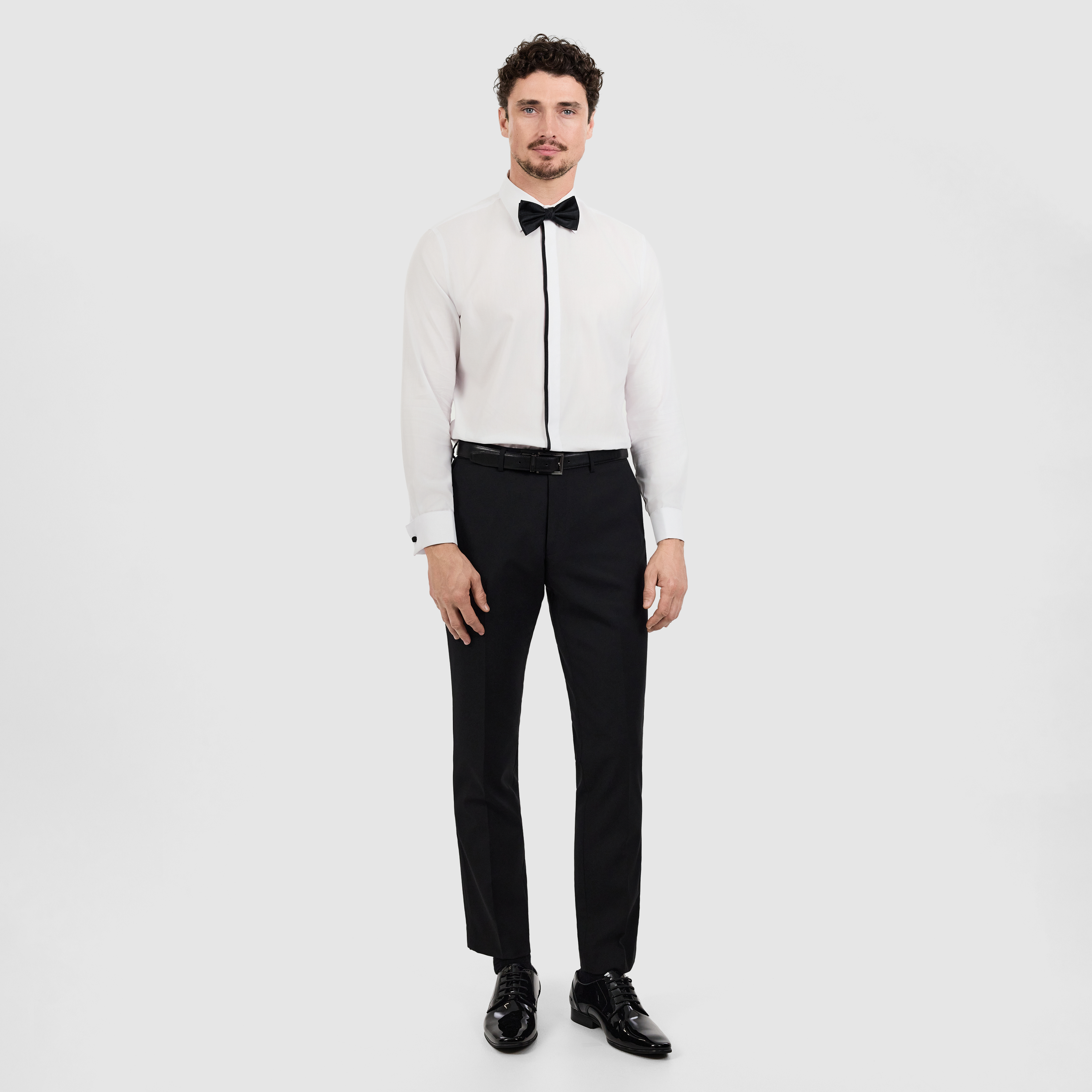 Black Titan Wool Tuxedo Pant