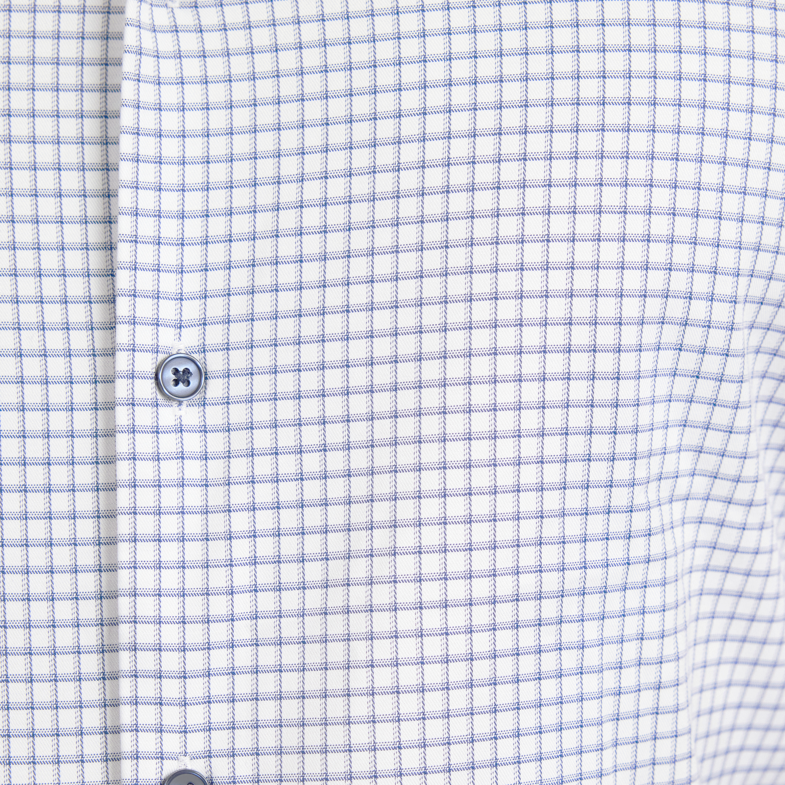 Navy Leeds Slim Bamboo Check Shirt
