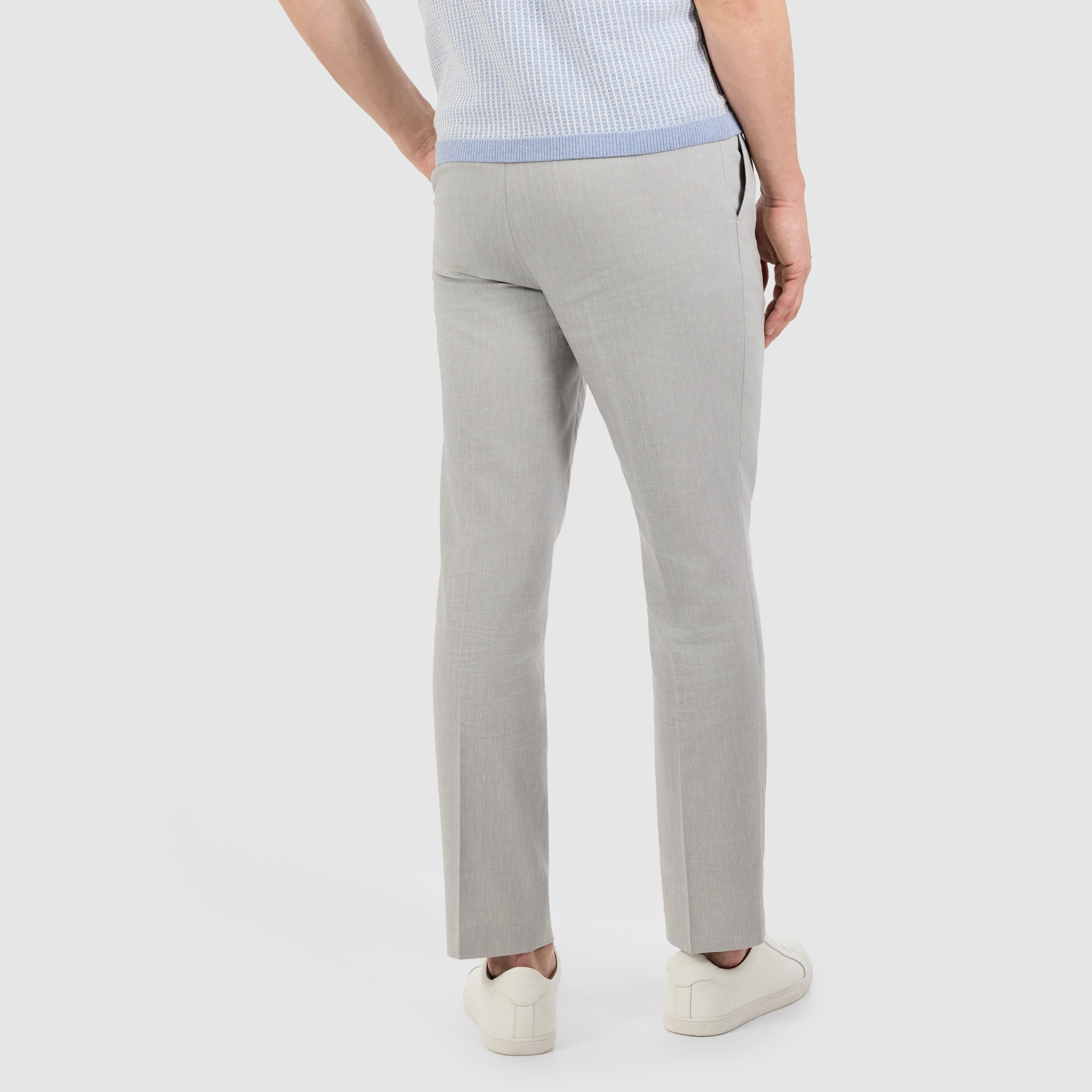 Silver Drift Pleat Linen Pant