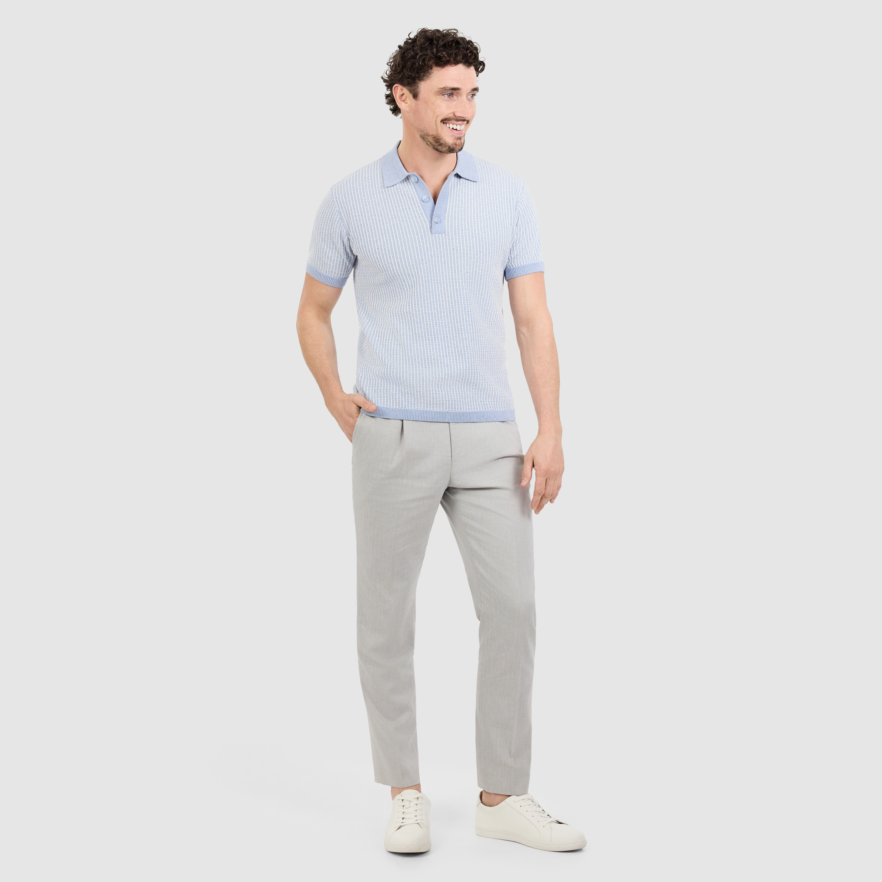 Silver Drift Pleat Linen Pant