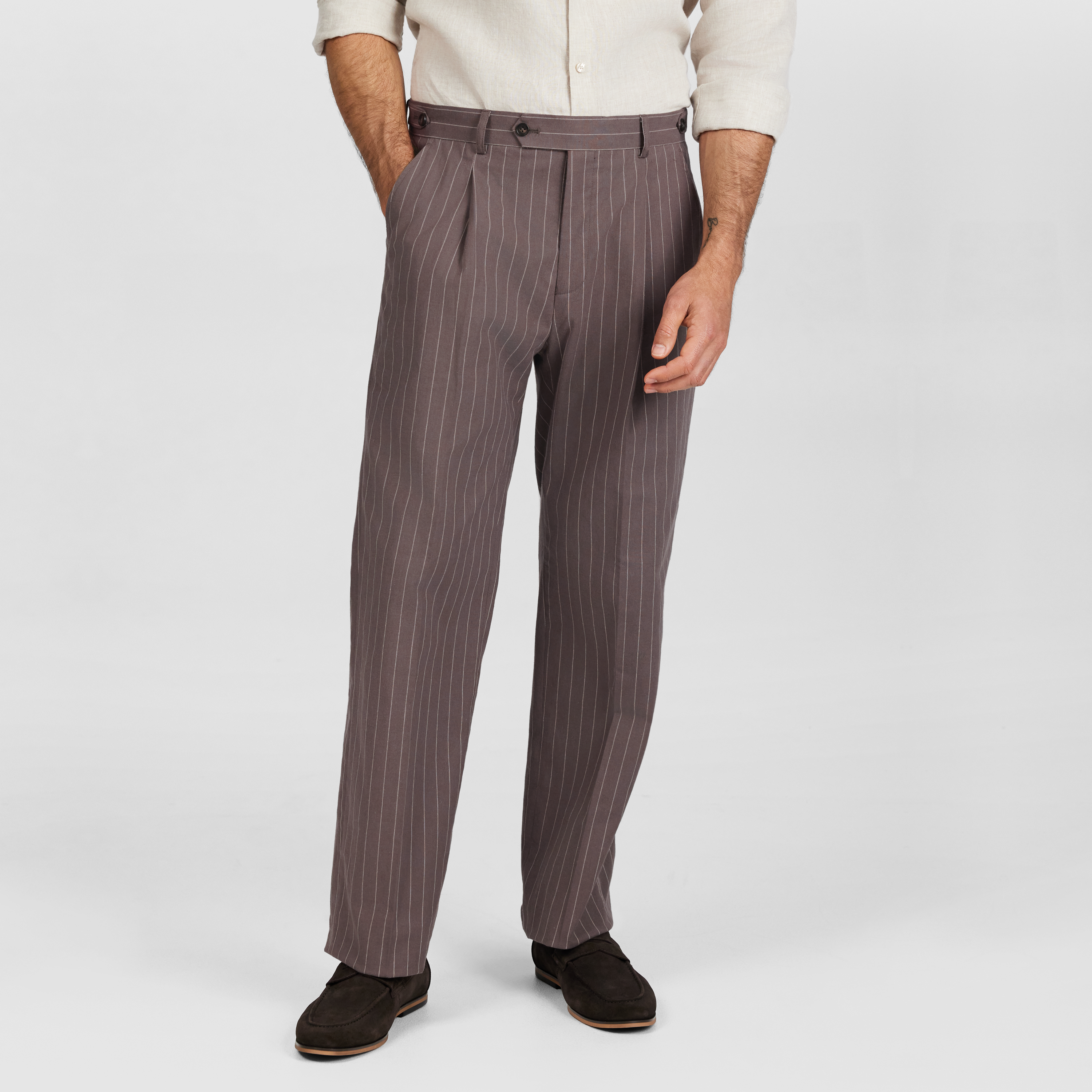 Linea Pinstripe Pleat Pant