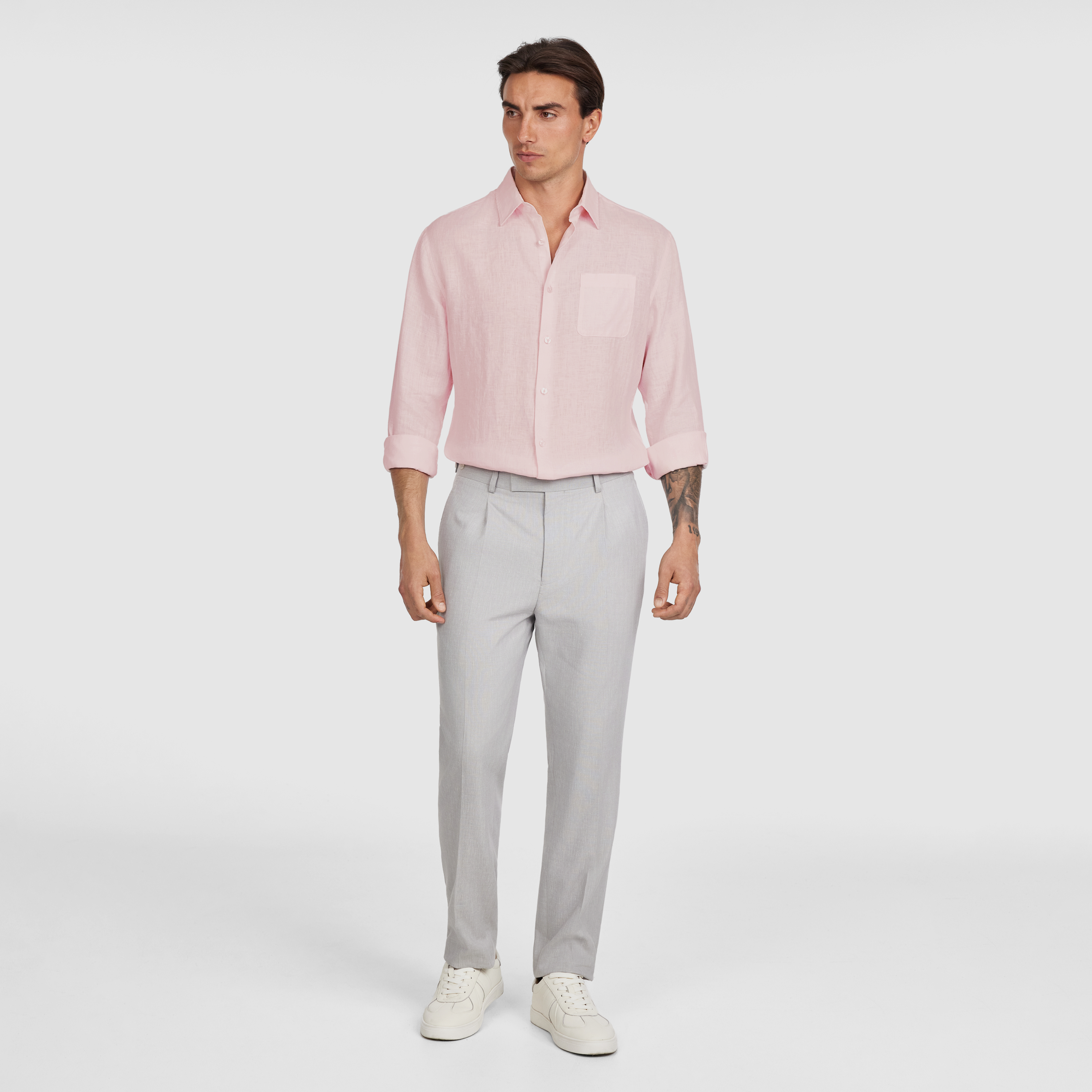 Light Pink Hamilton Pure Linen Shirt