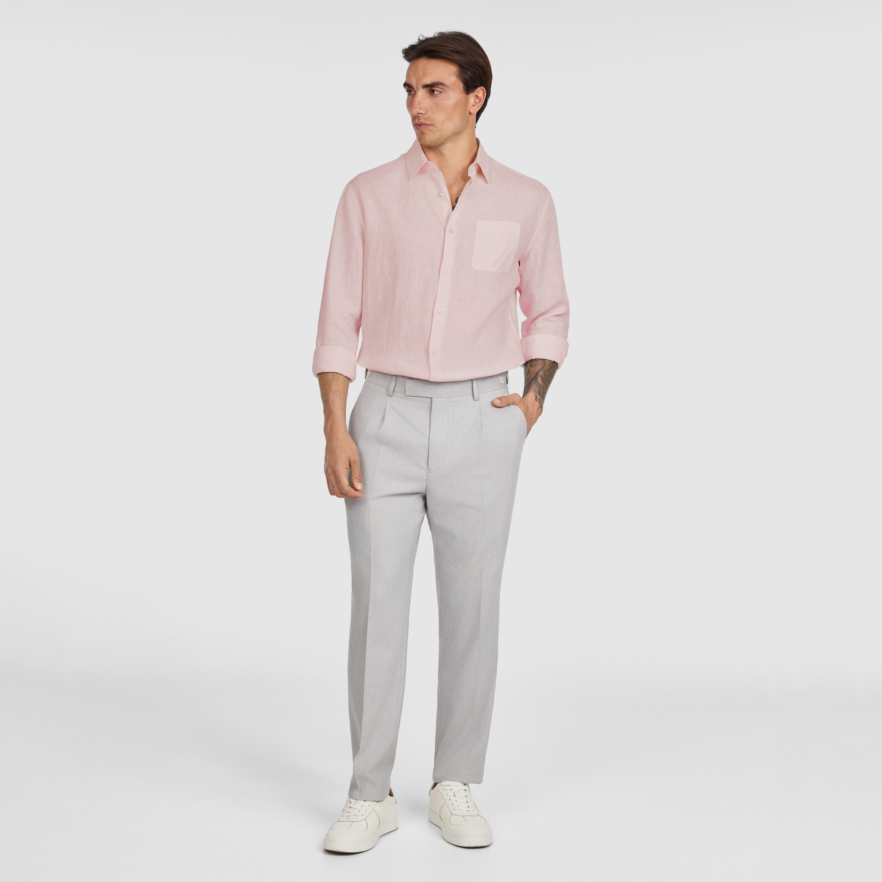Light Pink Hamilton Pure Linen Shirt