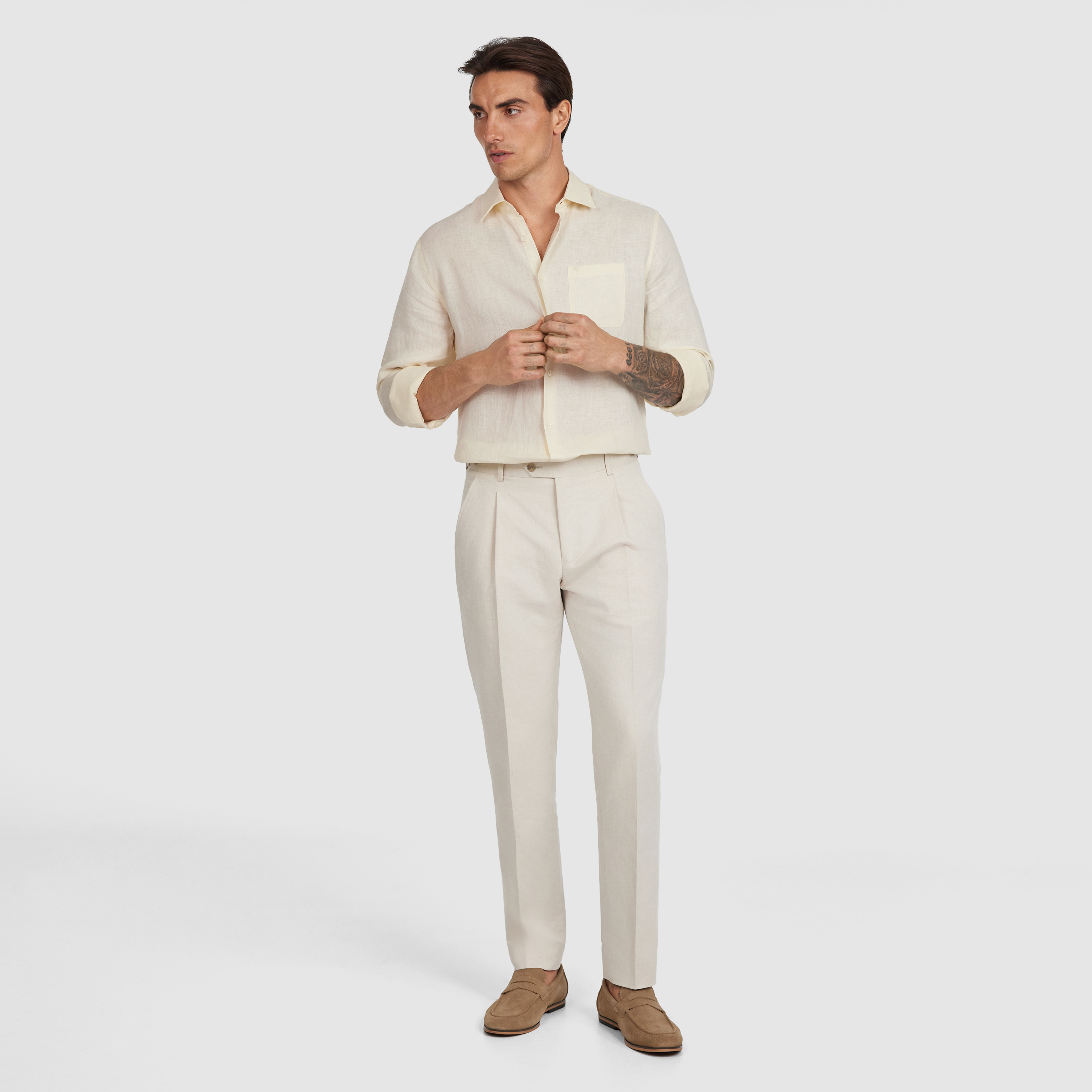 Light Yellow Hamilton Pure Linen Shirt