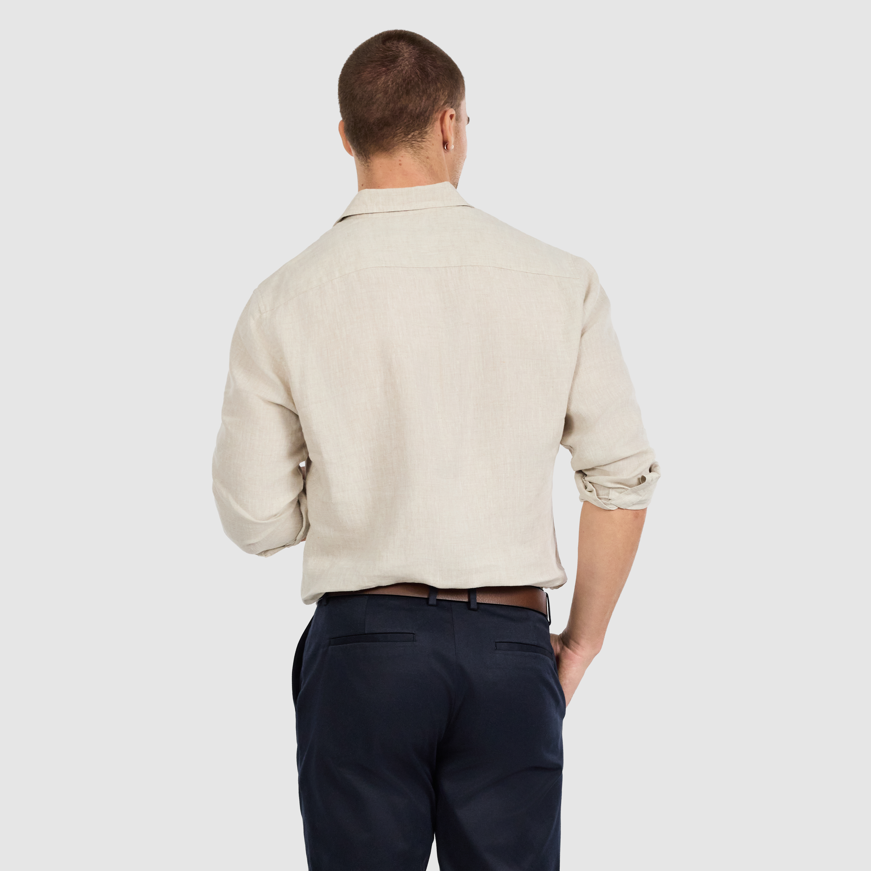 Neutral Hamilton Pure Linen Shirt