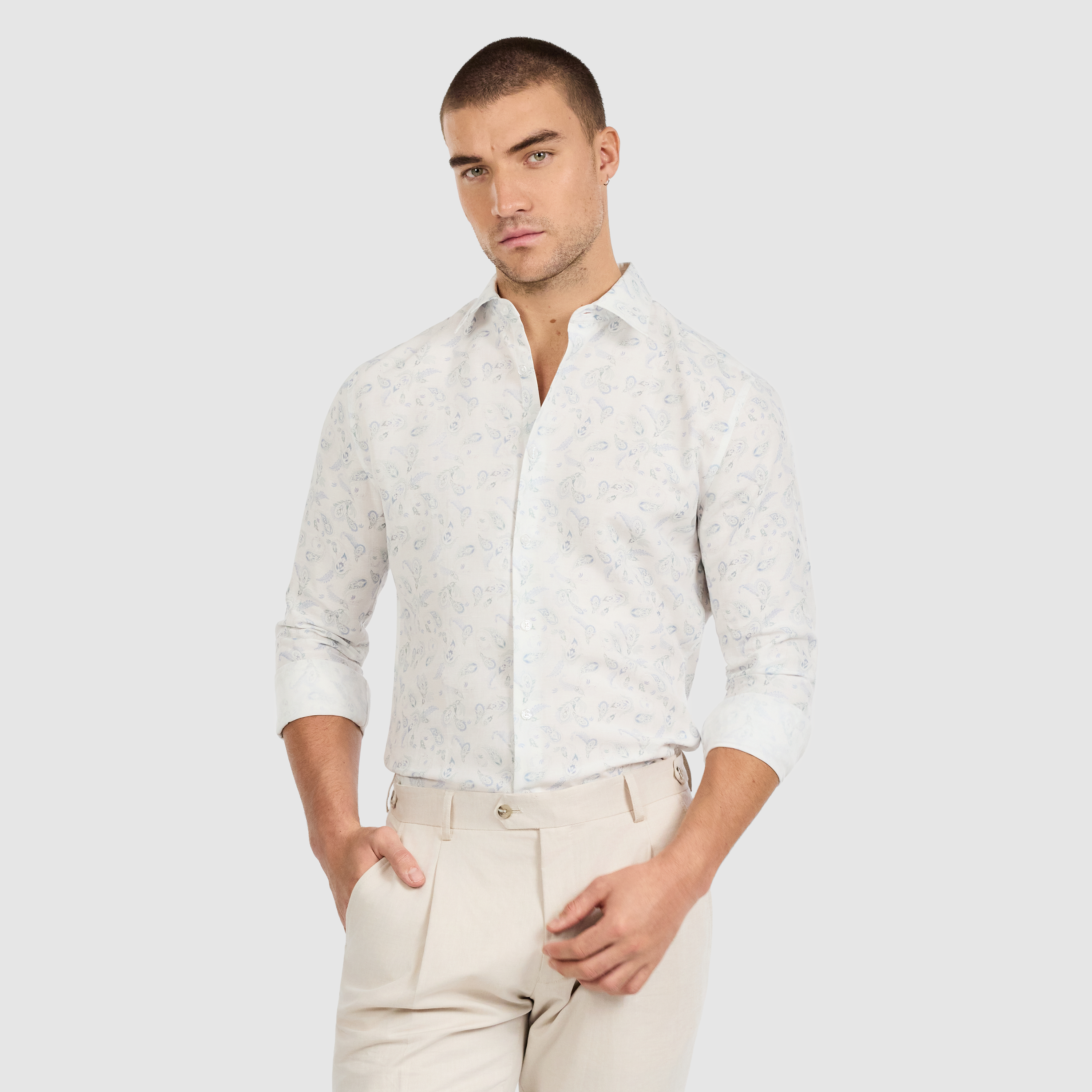 Tide Slim Linen Paisley Shirt