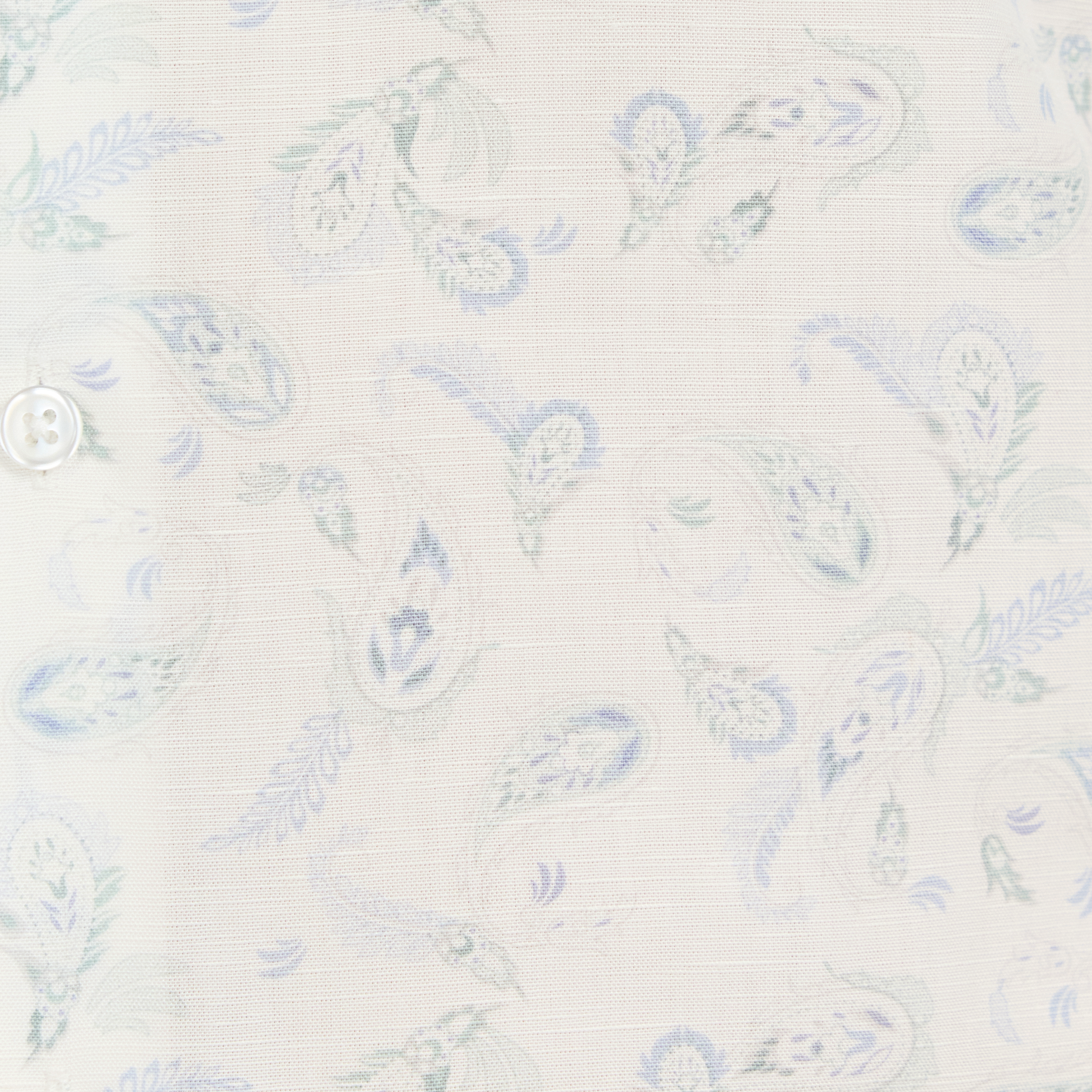 White Tide Slim Linen Paisley Shirt
